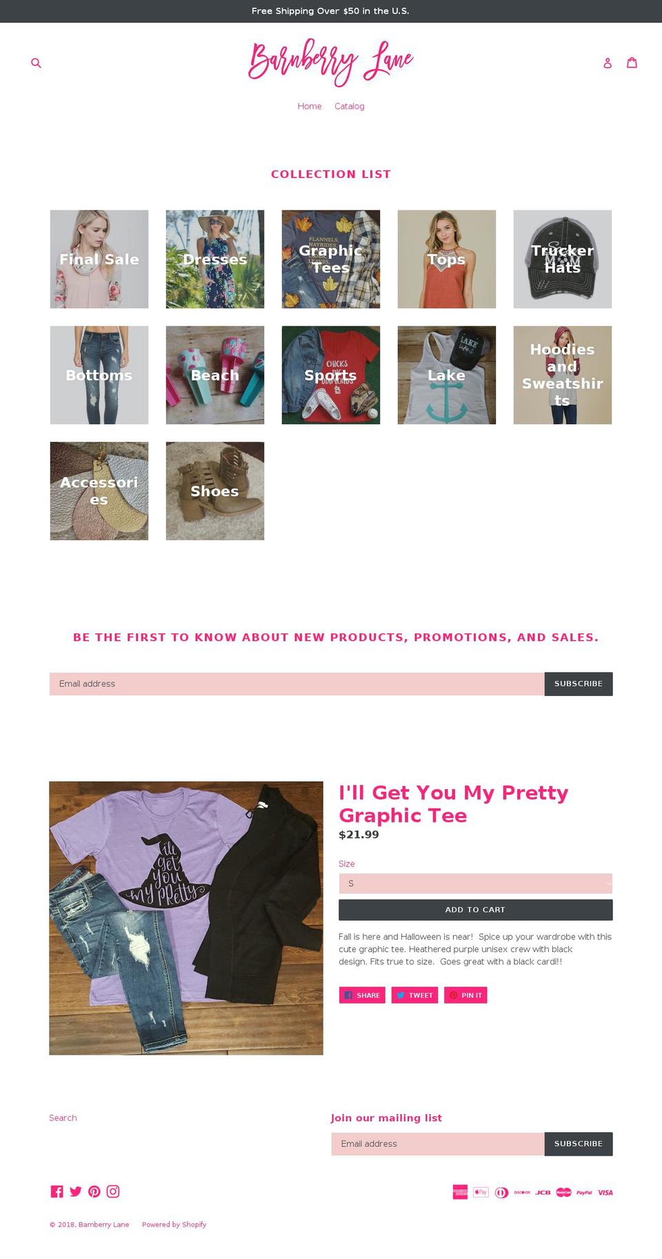 Sterling Shopify theme site example barnberrylane.com