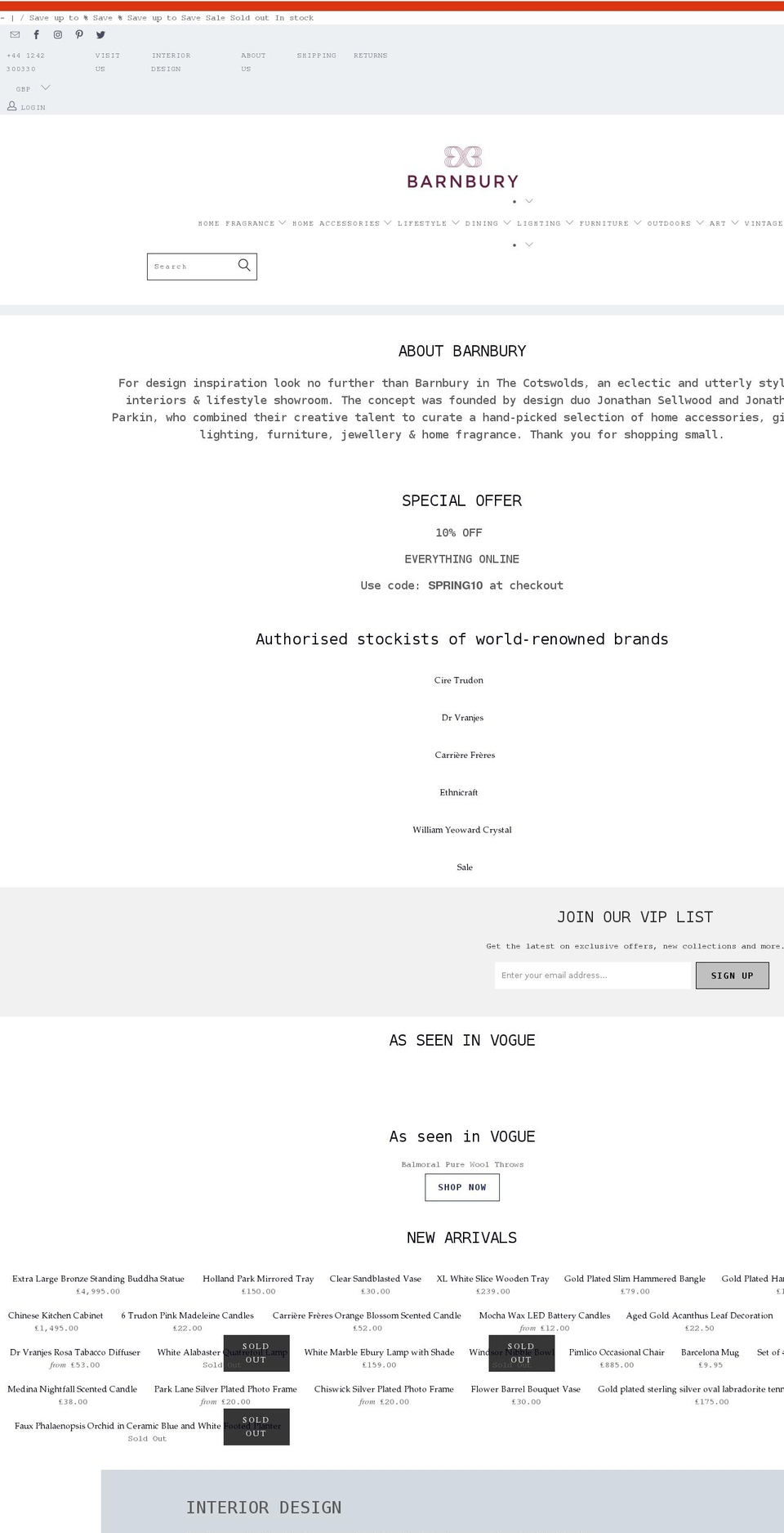 barnbury.com shopify website screenshot