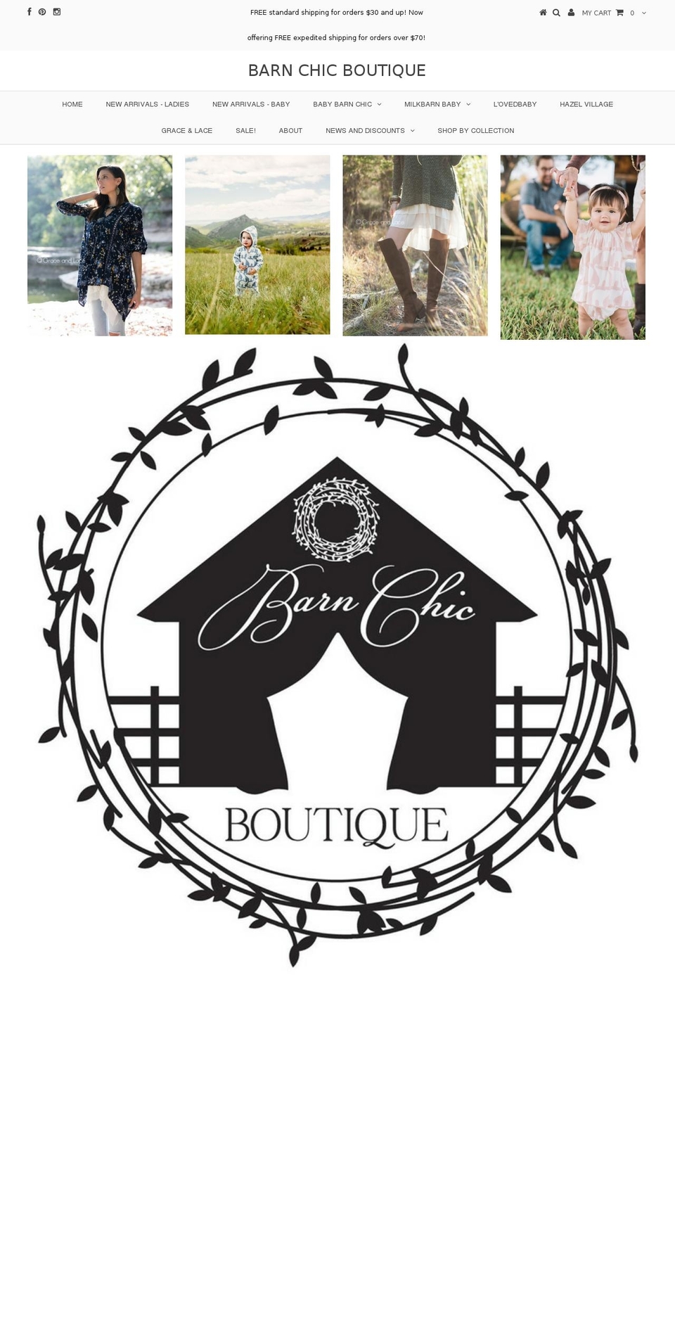 barnchicboutique.com shopify website screenshot