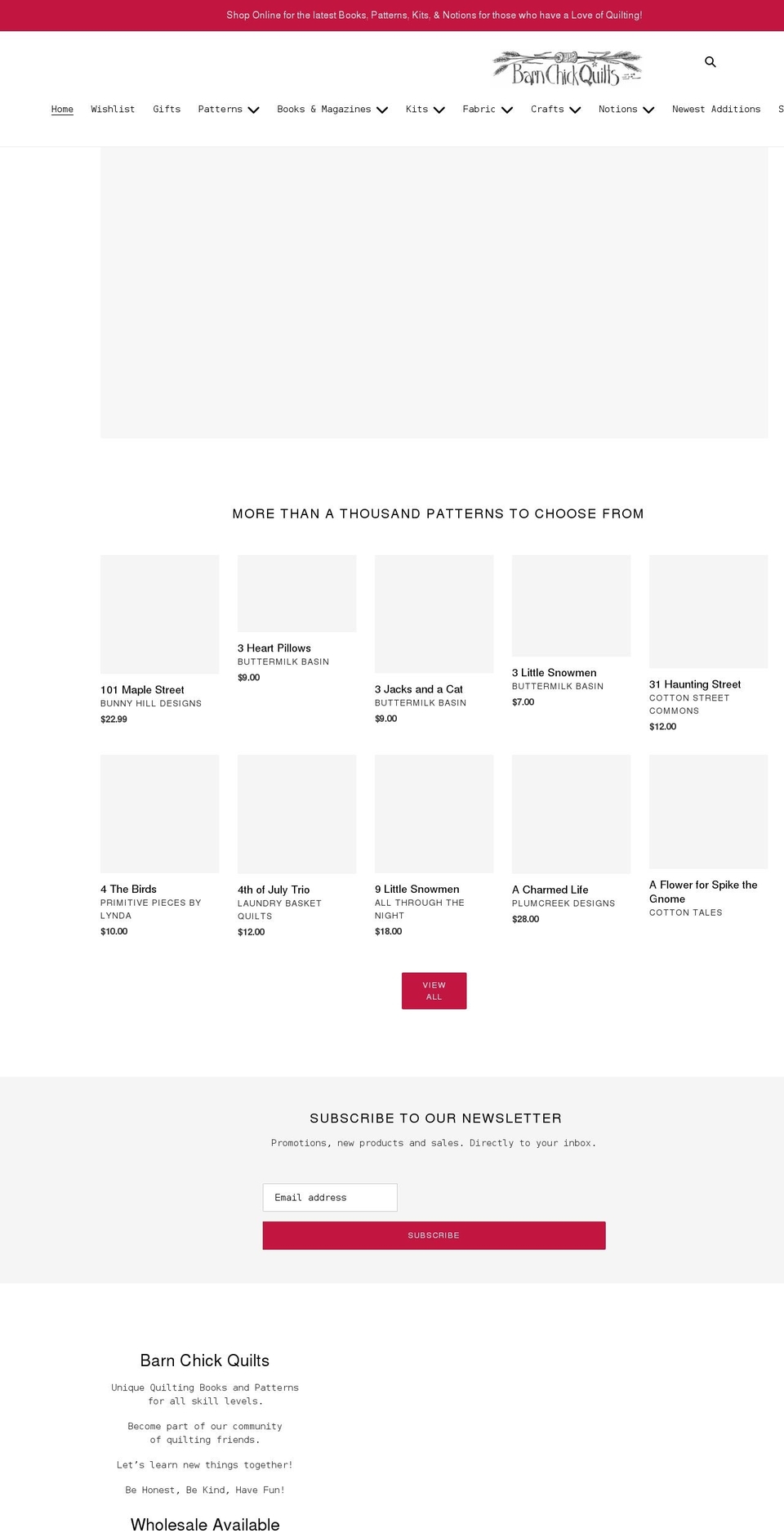 barnchickquilts.com shopify website screenshot