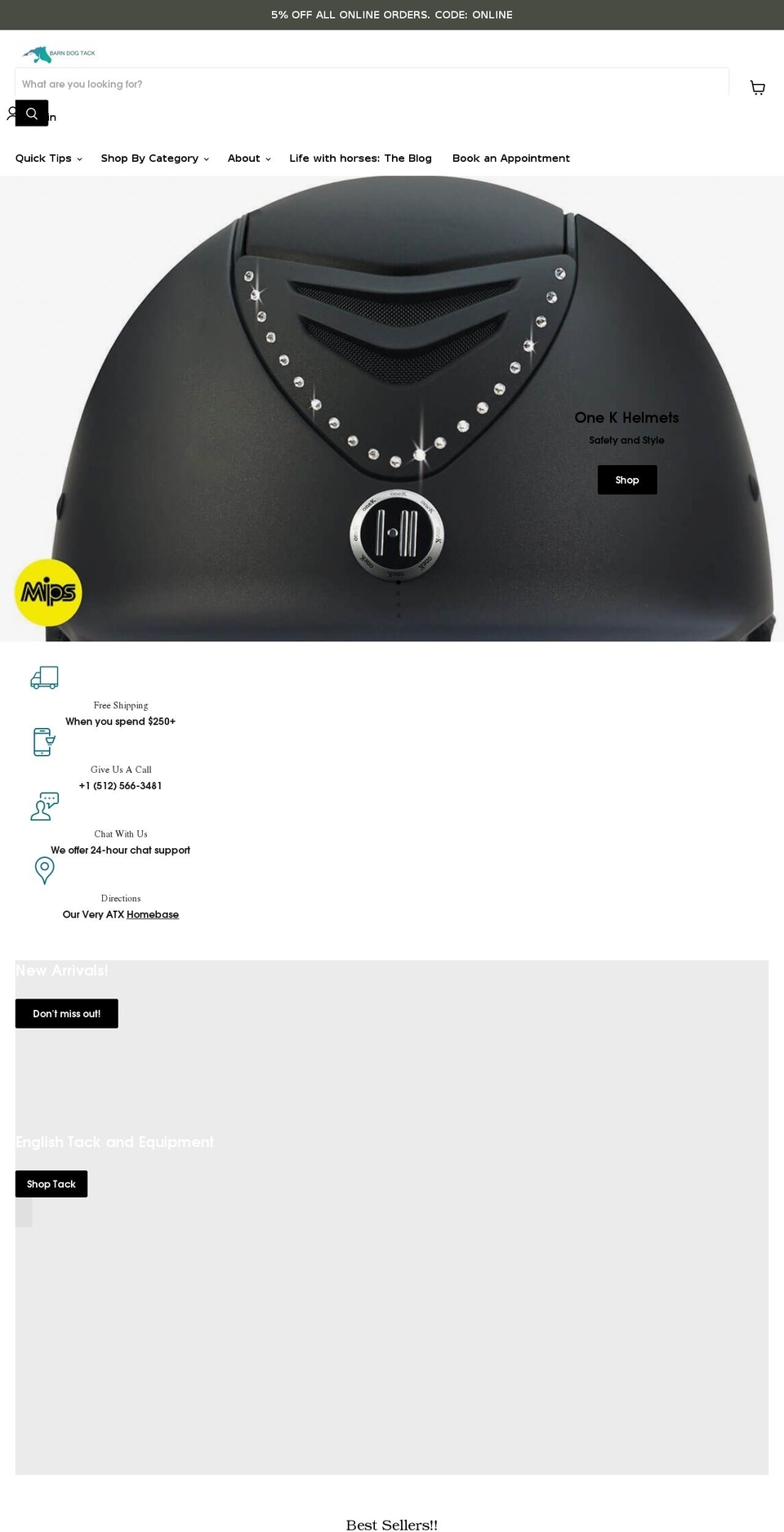 barndogtack.com shopify website screenshot