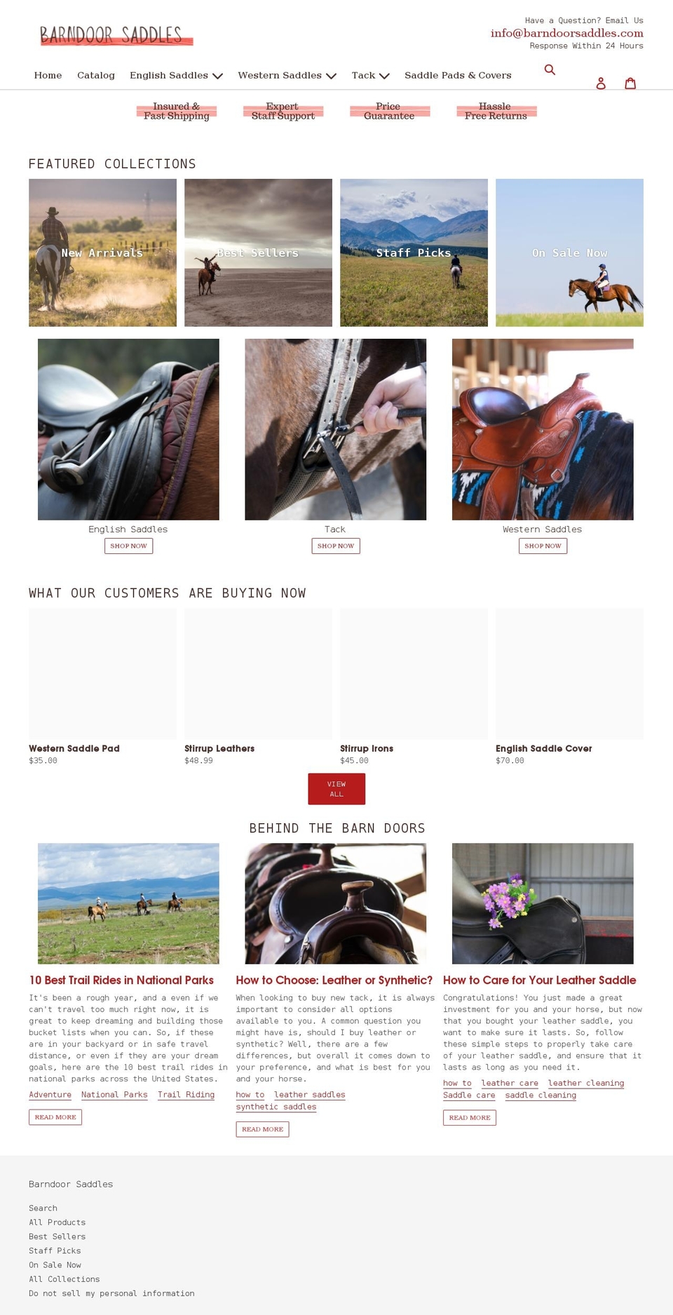 Dsl-version- Shopify theme site example barndoorsaddles.com