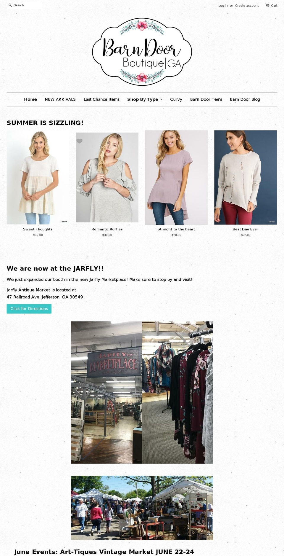 barndoorteesga.com — Shopify storefront screenshot