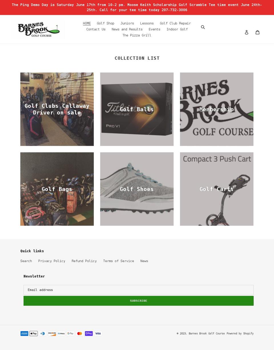 barnesbrookgolf.com shopify website screenshot