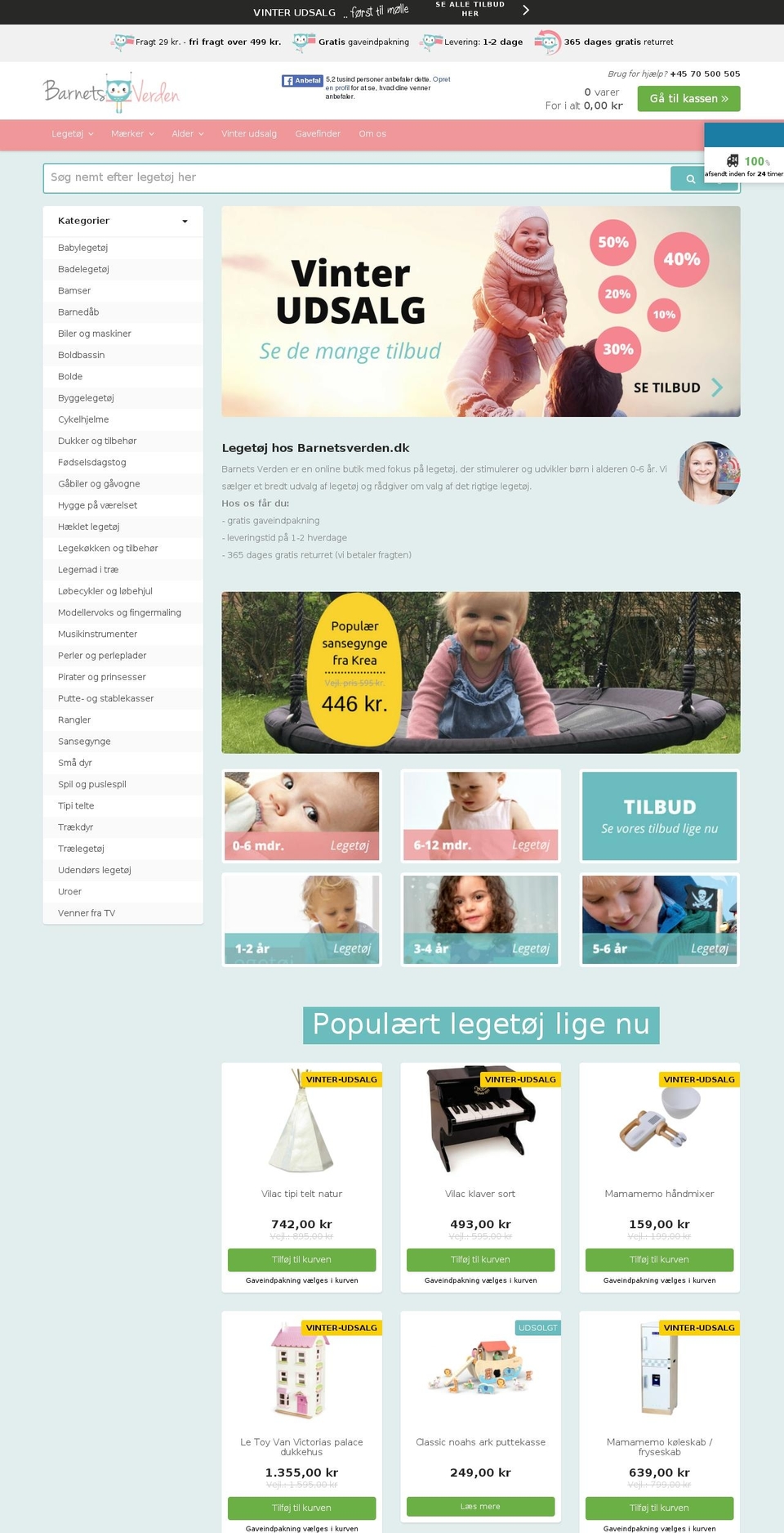 barnetsverden.dk shopify website screenshot