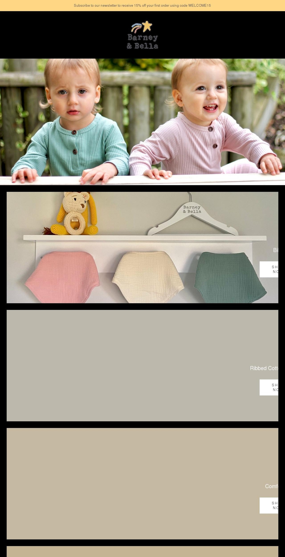 barneyandbella.com shopify website screenshot
