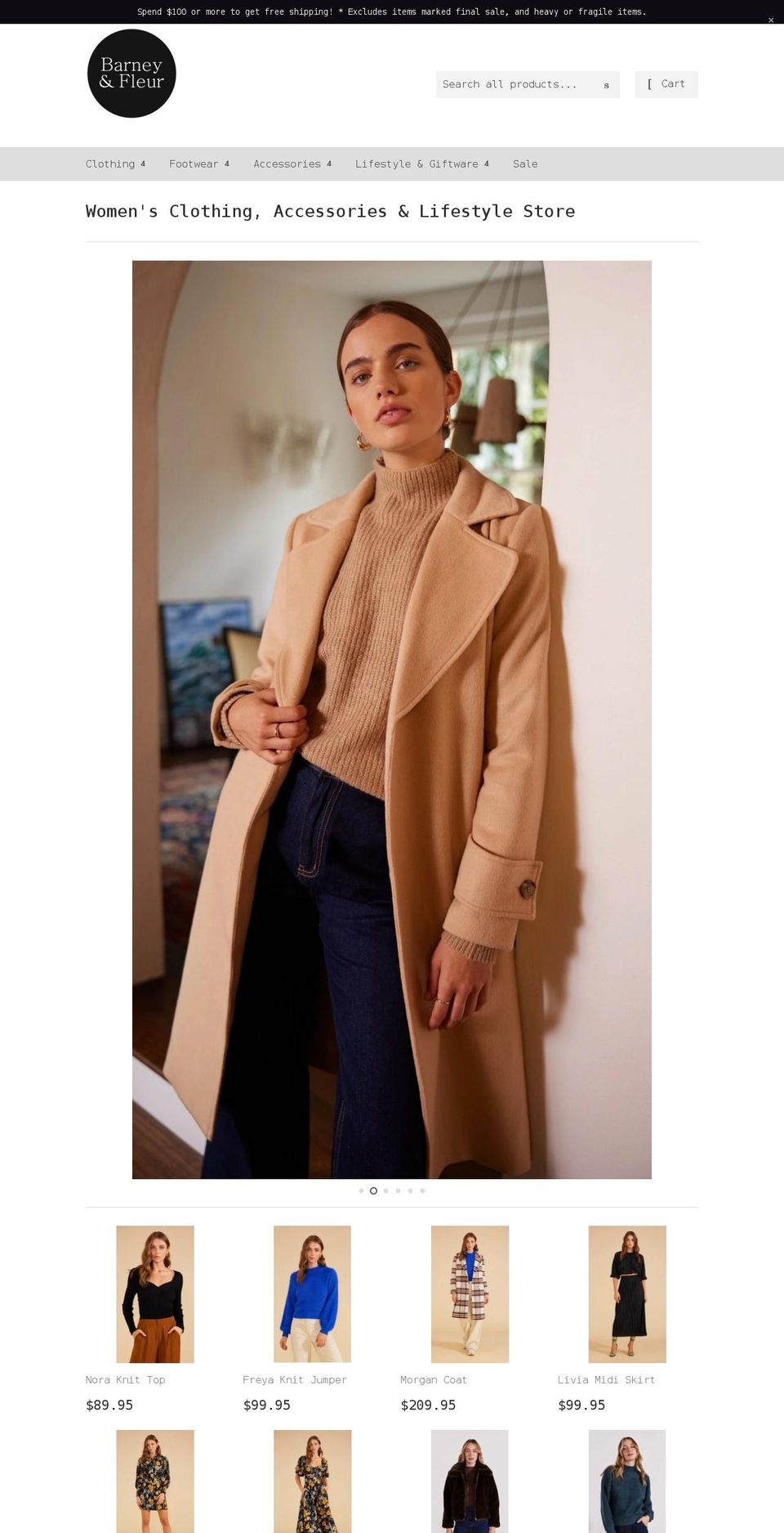 barneyandfleur.com shopify website screenshot