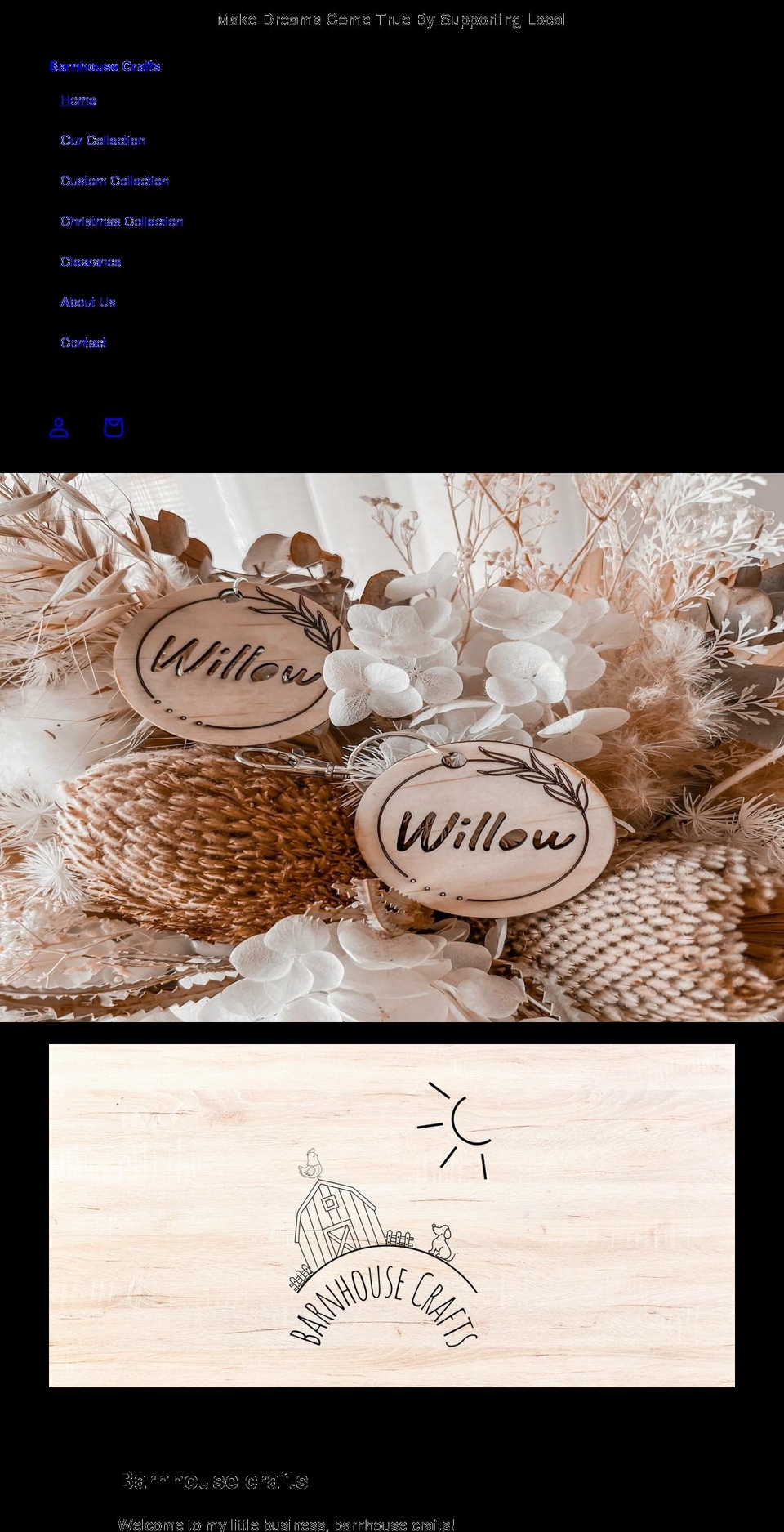 barnhousecrafts.com shopify website screenshot