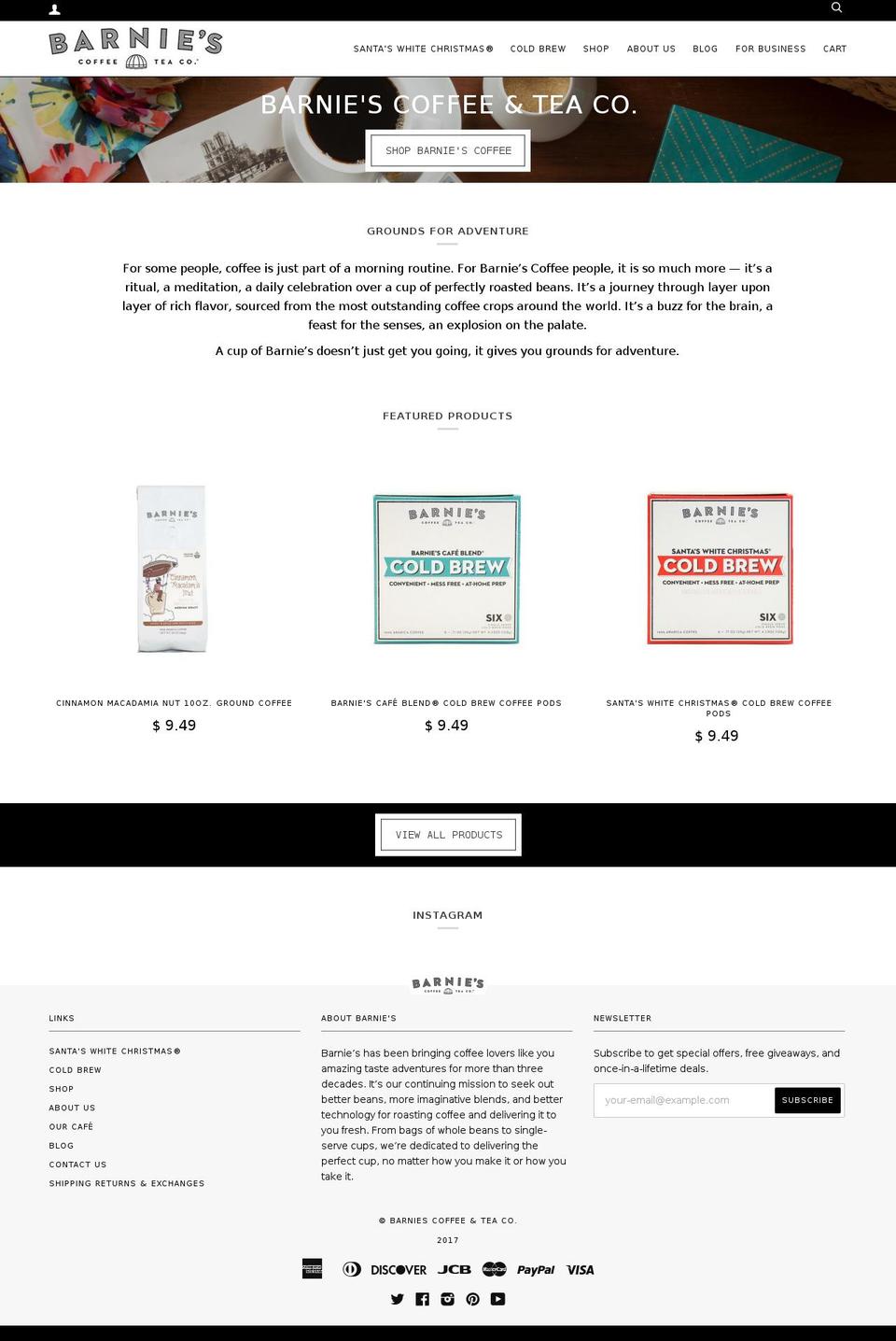 Shapes Shopify theme site example barniescoffee.com