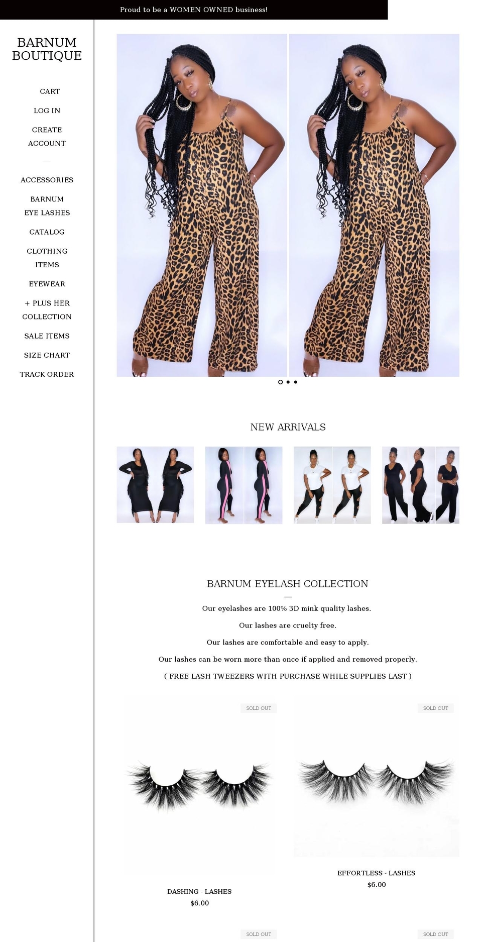 barnumboutique.com — Shopify storefront screenshot