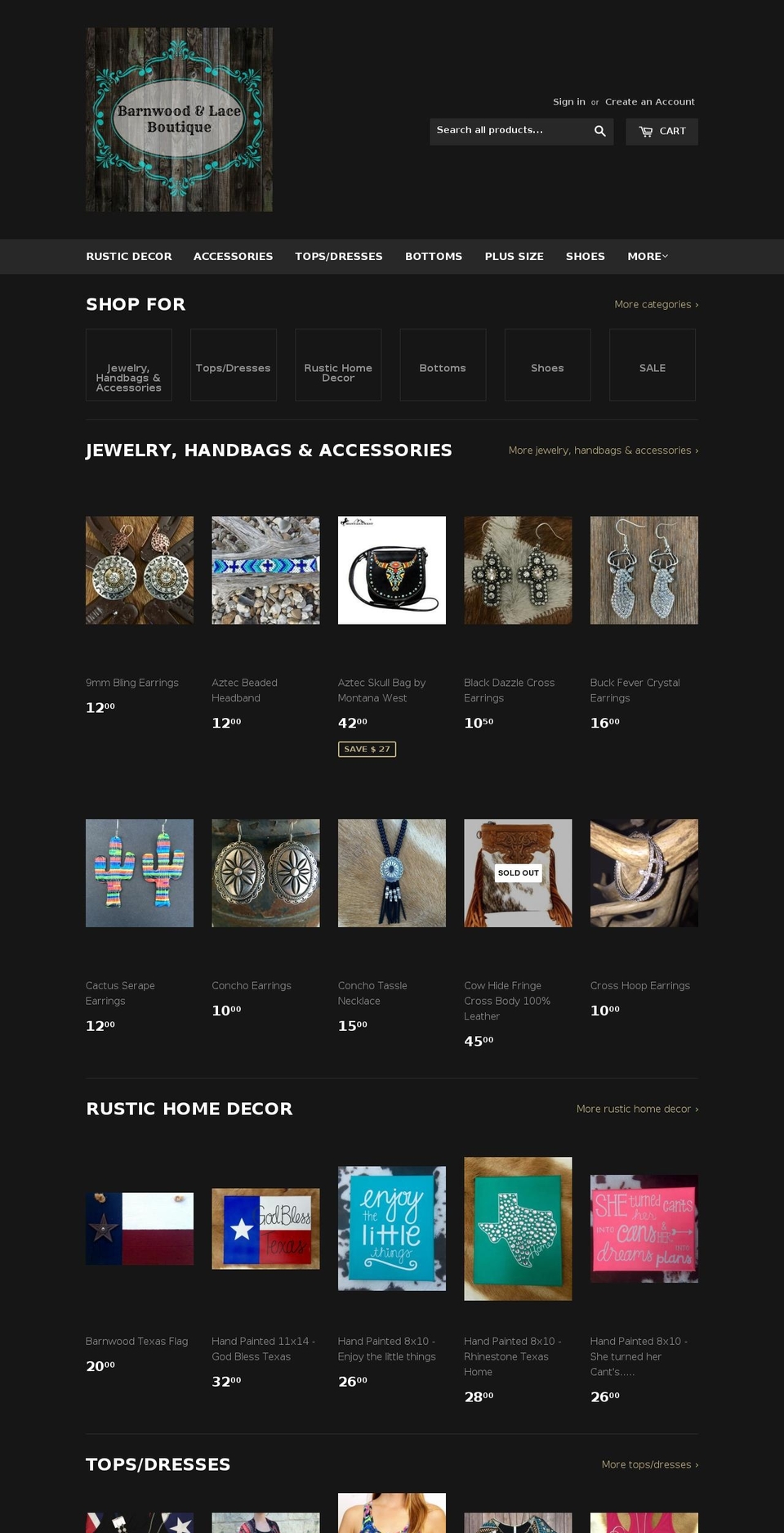 barnwood-lace.com shopify website screenshot