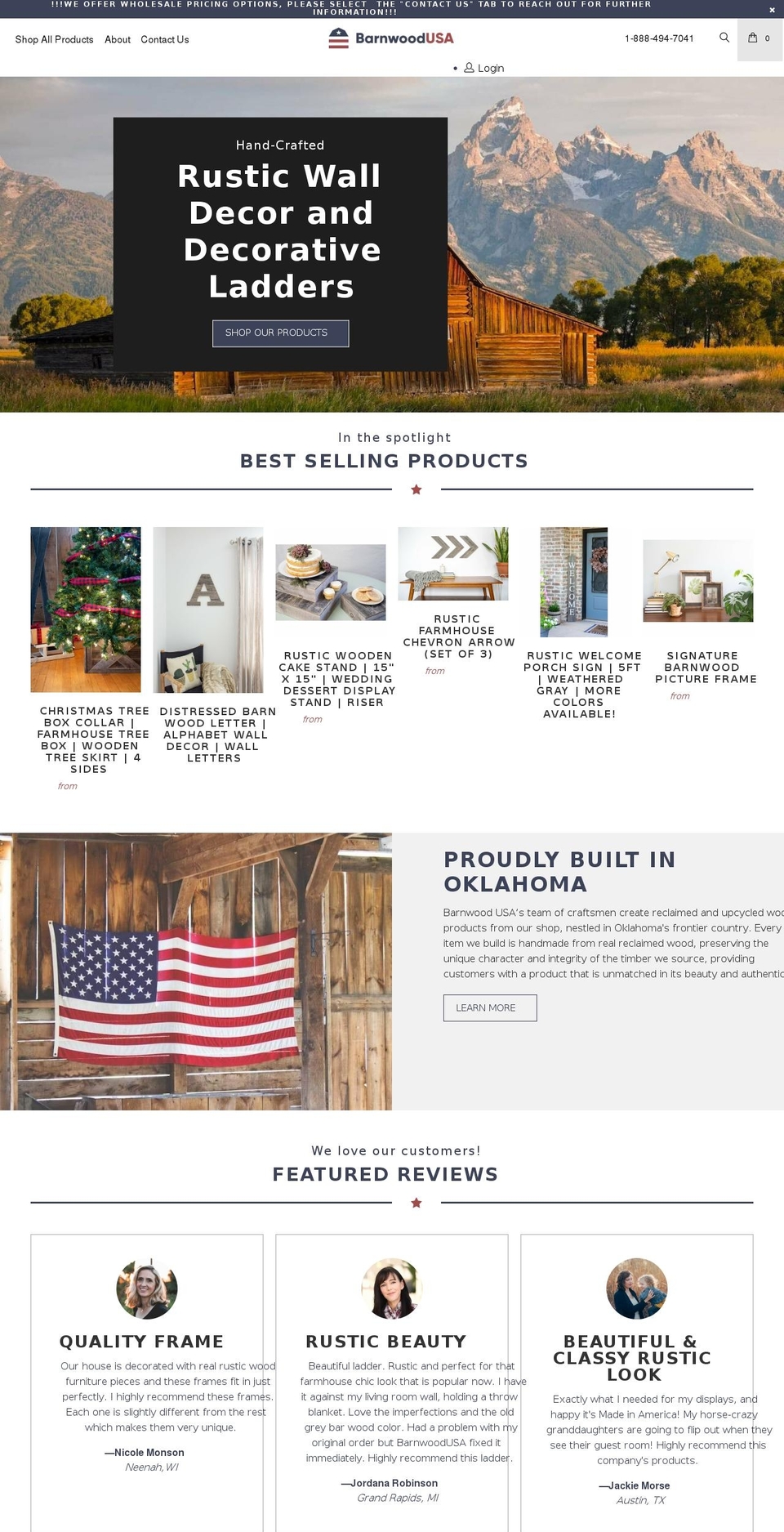 barnwoodusa.com shopify website screenshot
