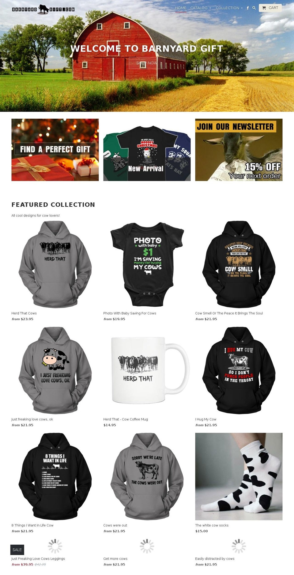 barnyardgift.com shopify website screenshot