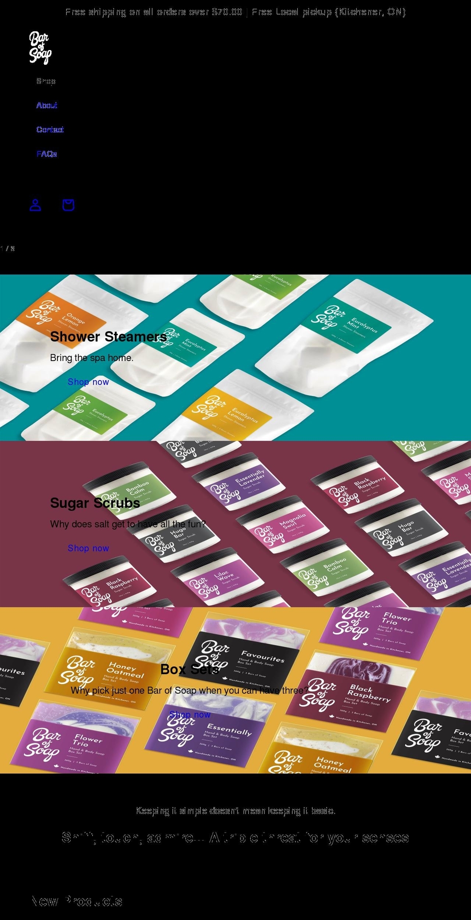 barofsoap.ca shopify website screenshot