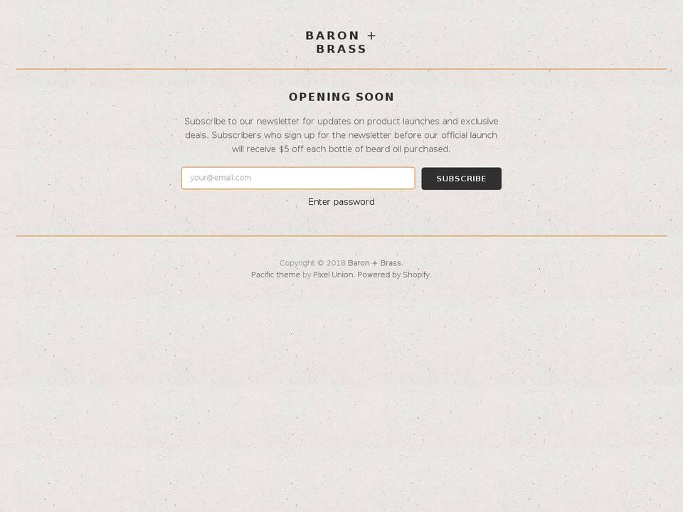 baronandbrass.com — Shopify storefront screenshot