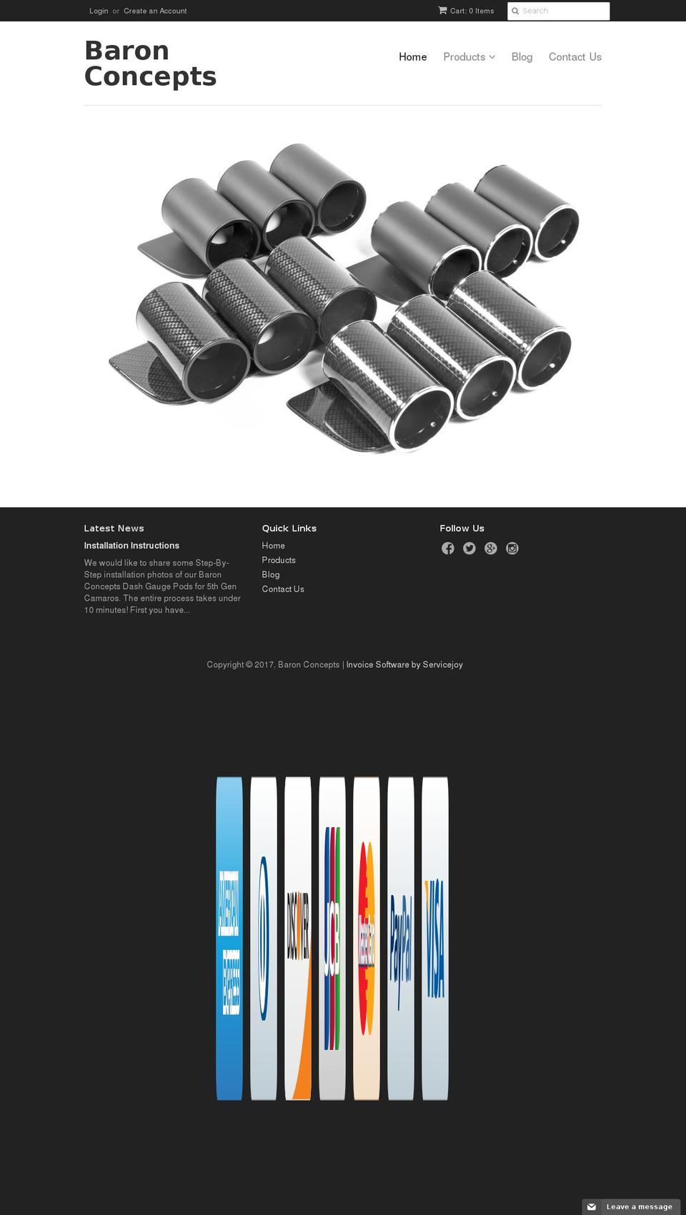 baronconcepts.com shopify website screenshot