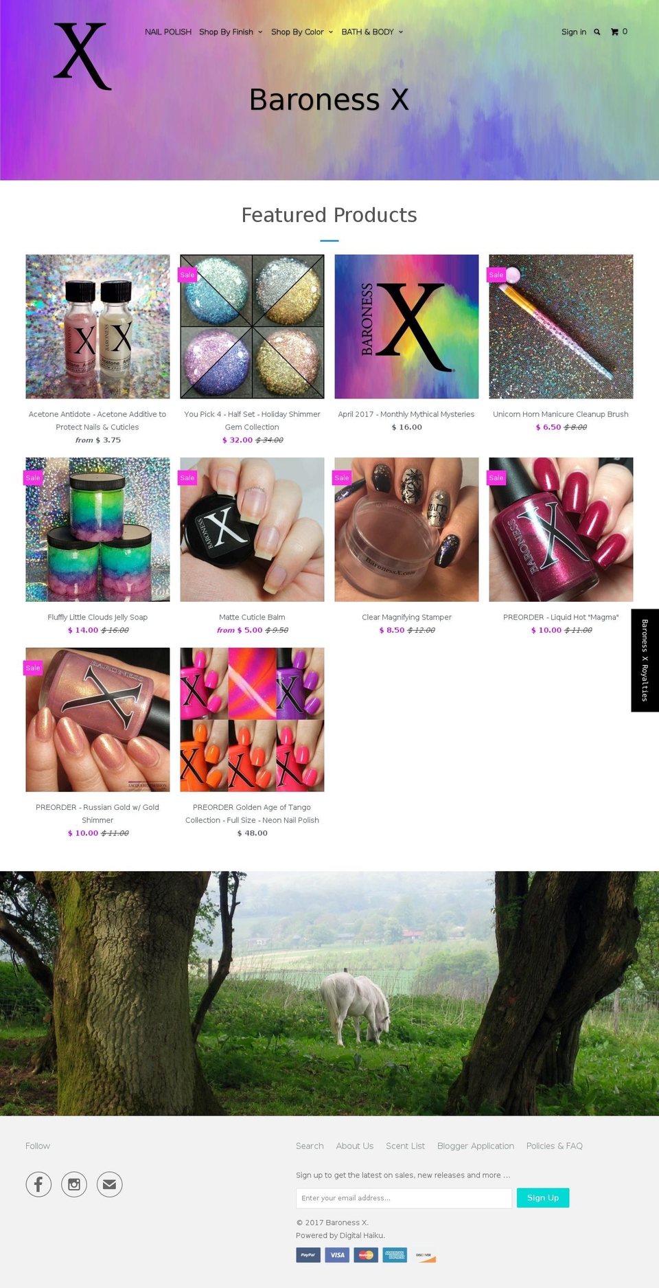 baronessx.com shopify website screenshot