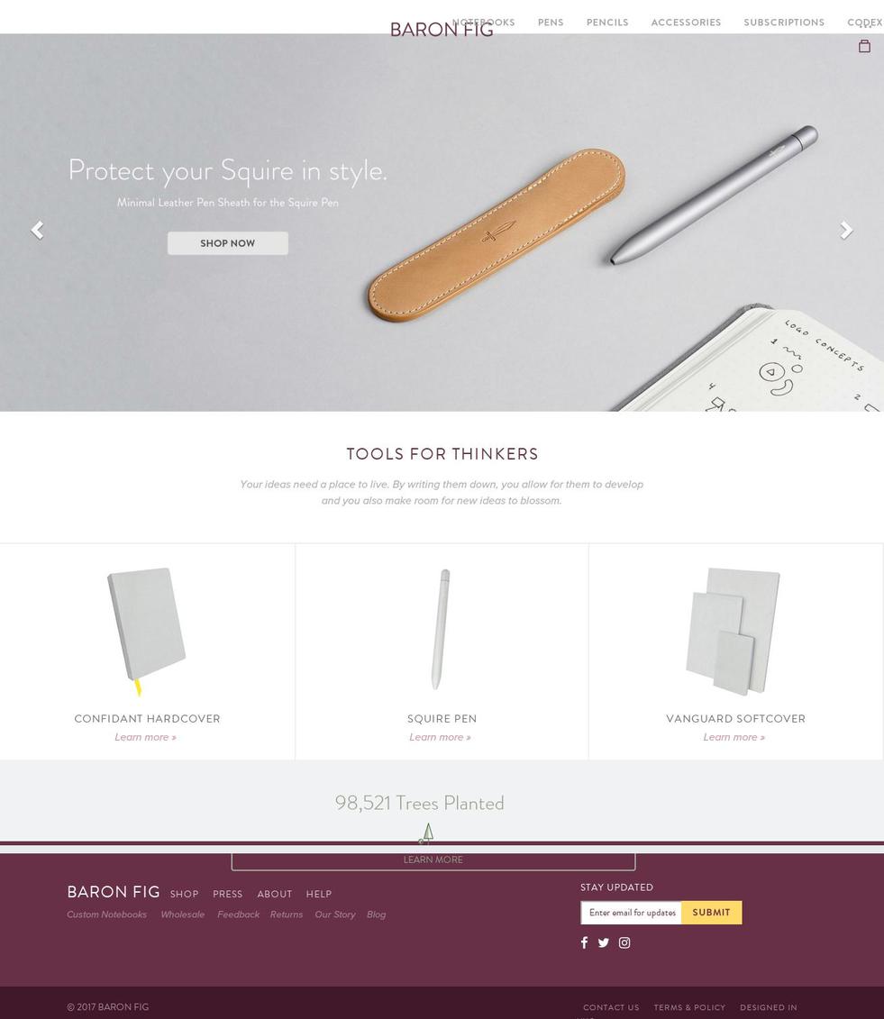 baronfig.com shopify website screenshot