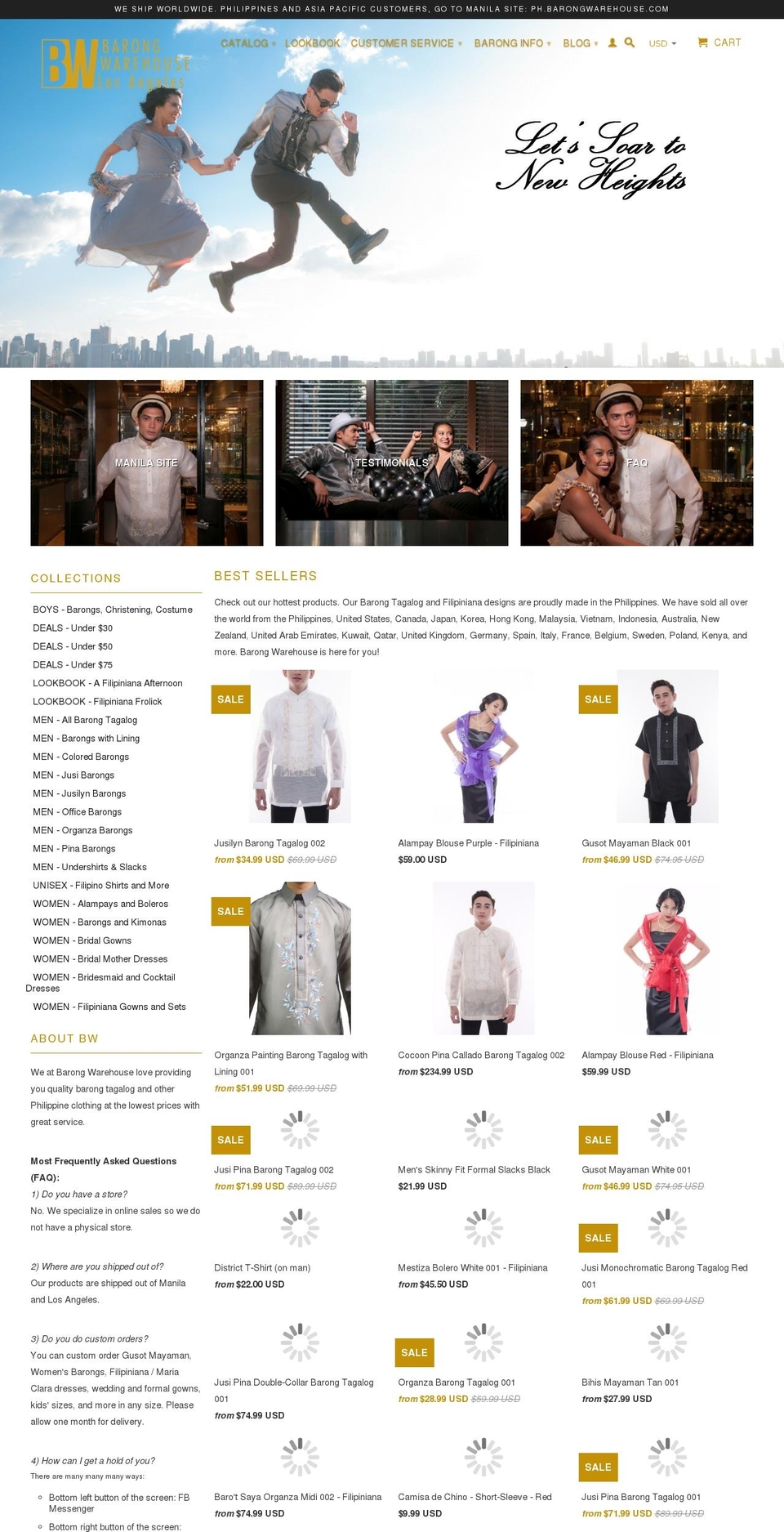 barongwarehouse.com shopify website screenshot