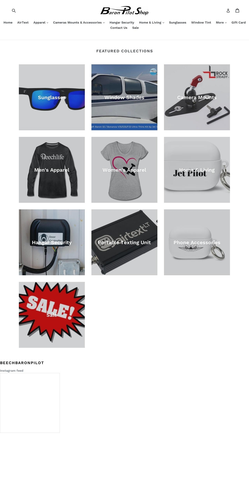 baronpilotshop.com shopify website screenshot