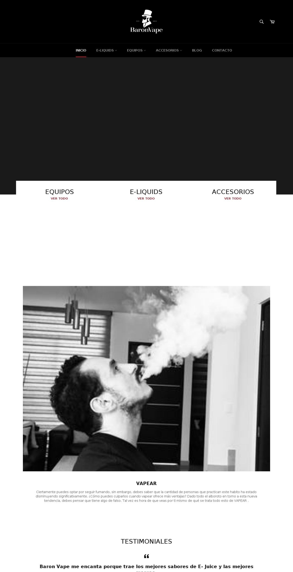 baronvape.com — Shopify storefront screenshot