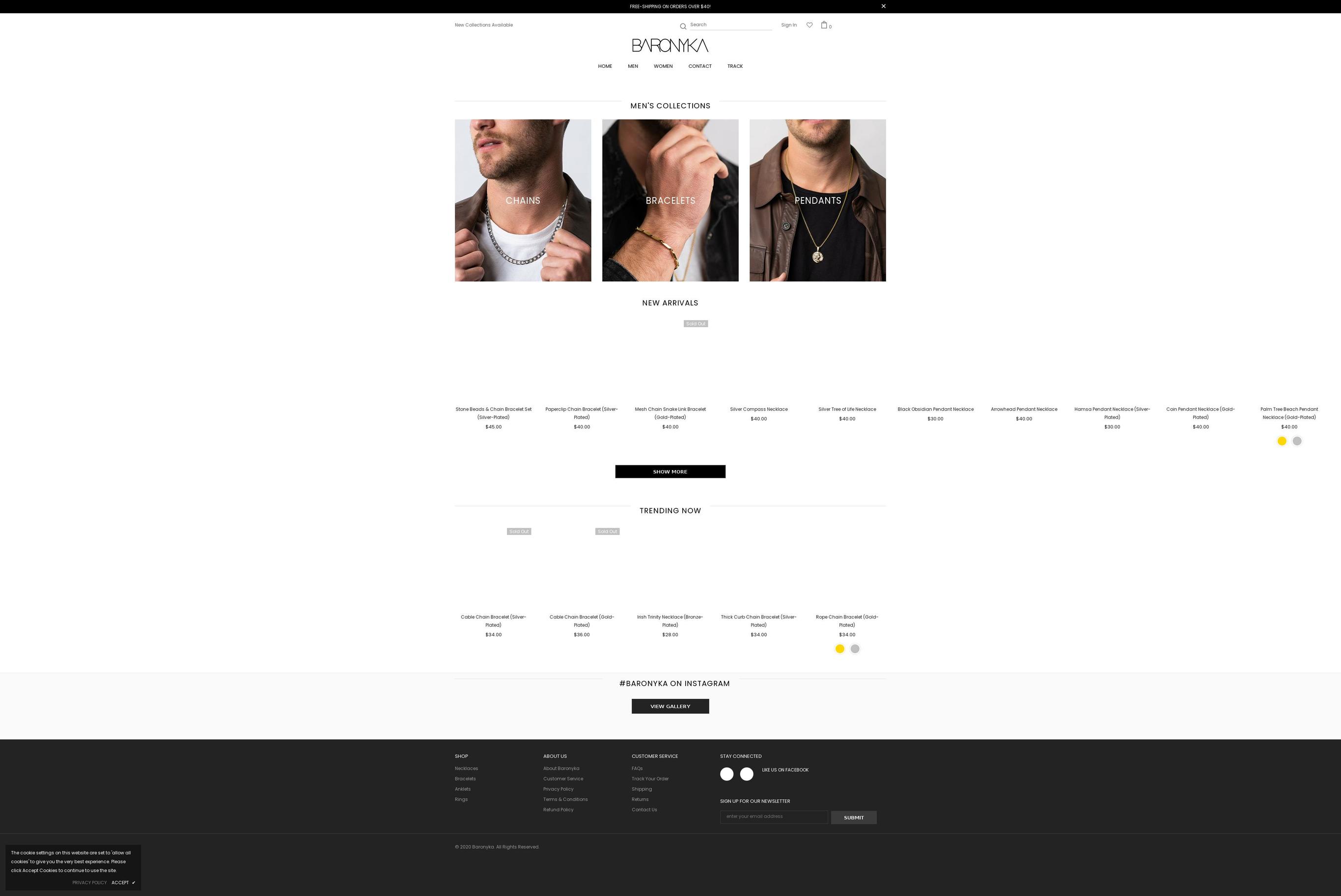 baronyka.com shopify website screenshot