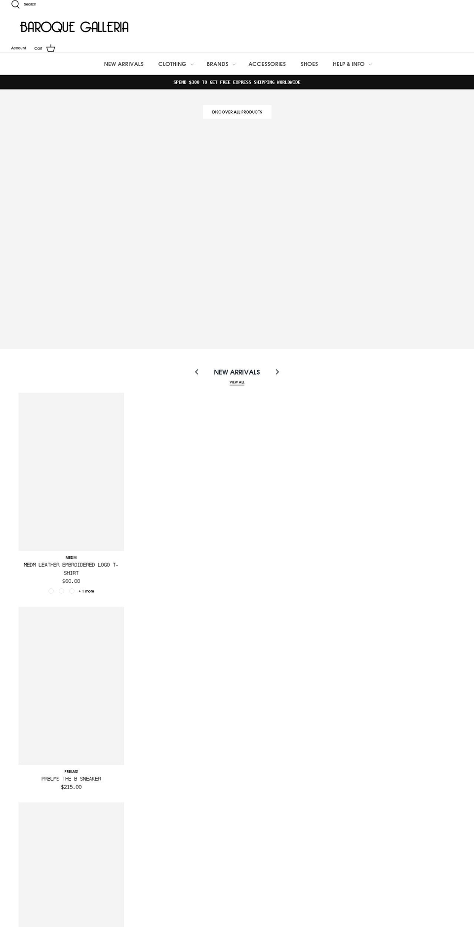 baroquegalleria.com shopify website screenshot
