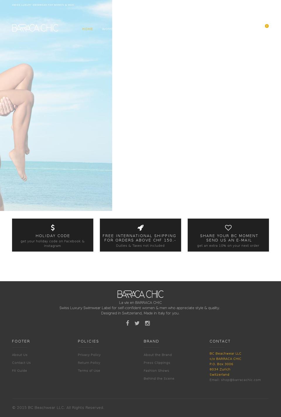 barracachic.com shopify website screenshot