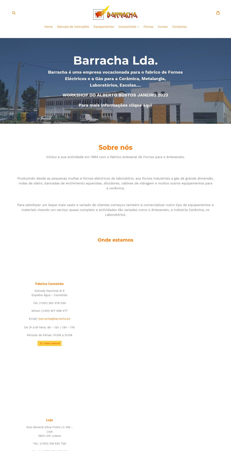 barracha.pt shopify website screenshot