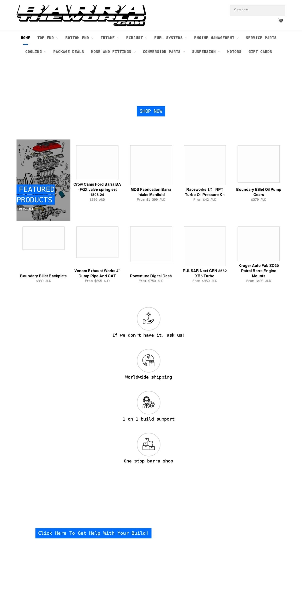 barratheworld.com shopify website screenshot