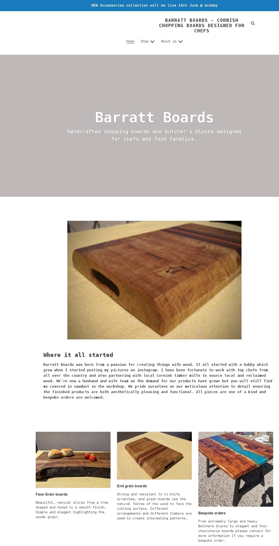 barrattboards.com shopify website screenshot
