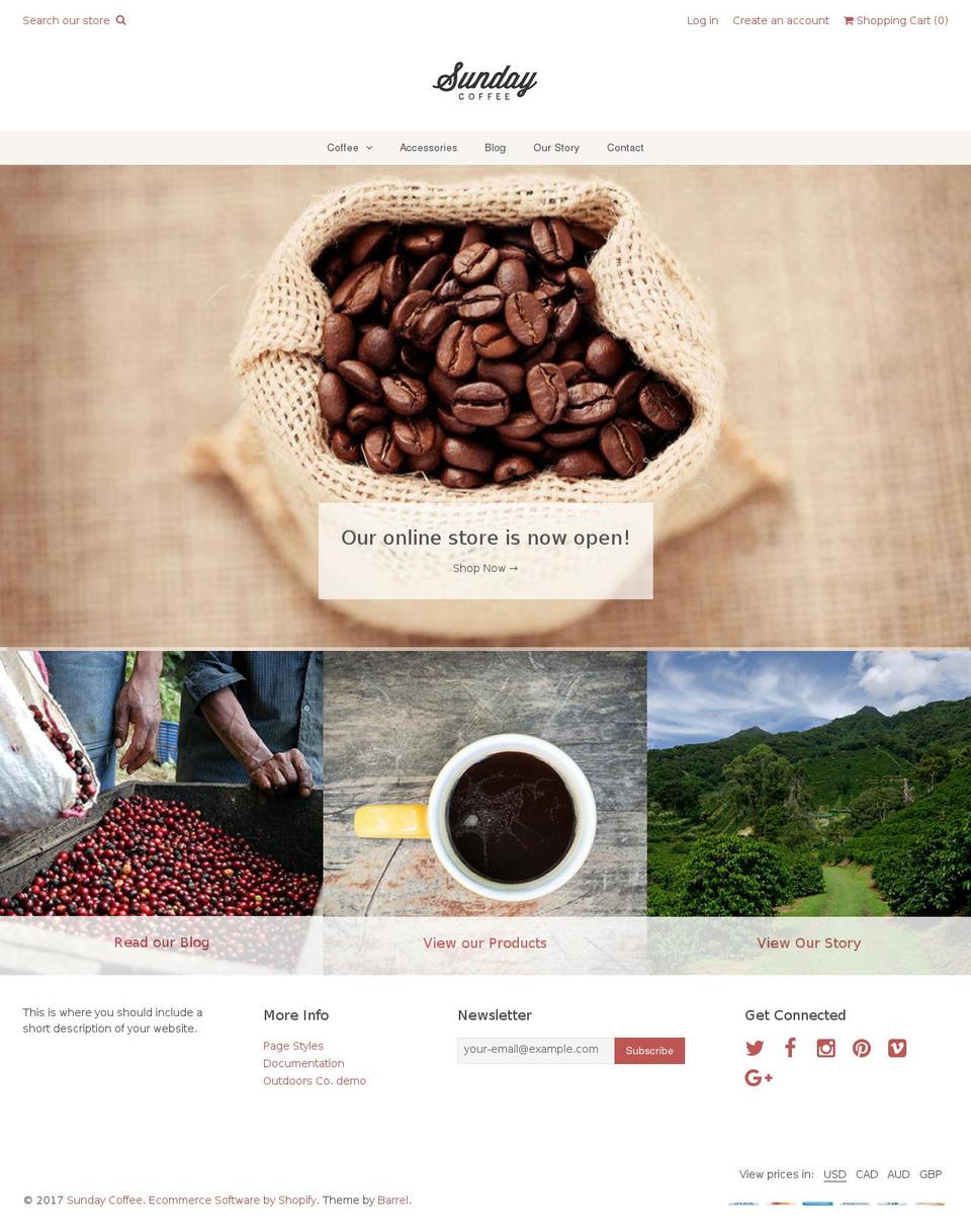 barrel-coffee.myshopify.com shopify website screenshot