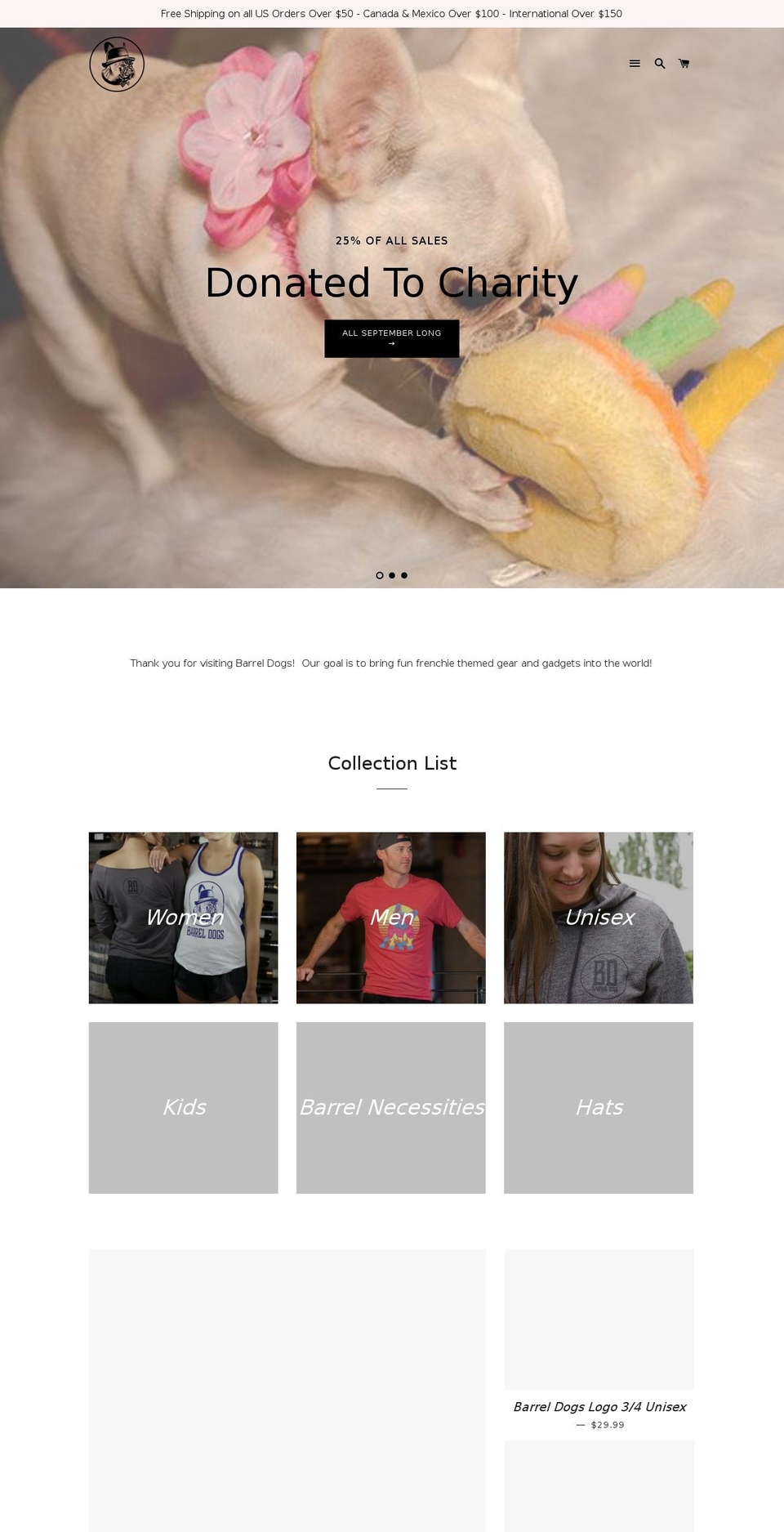 barrel-dogs.com — Shopify storefront screenshot