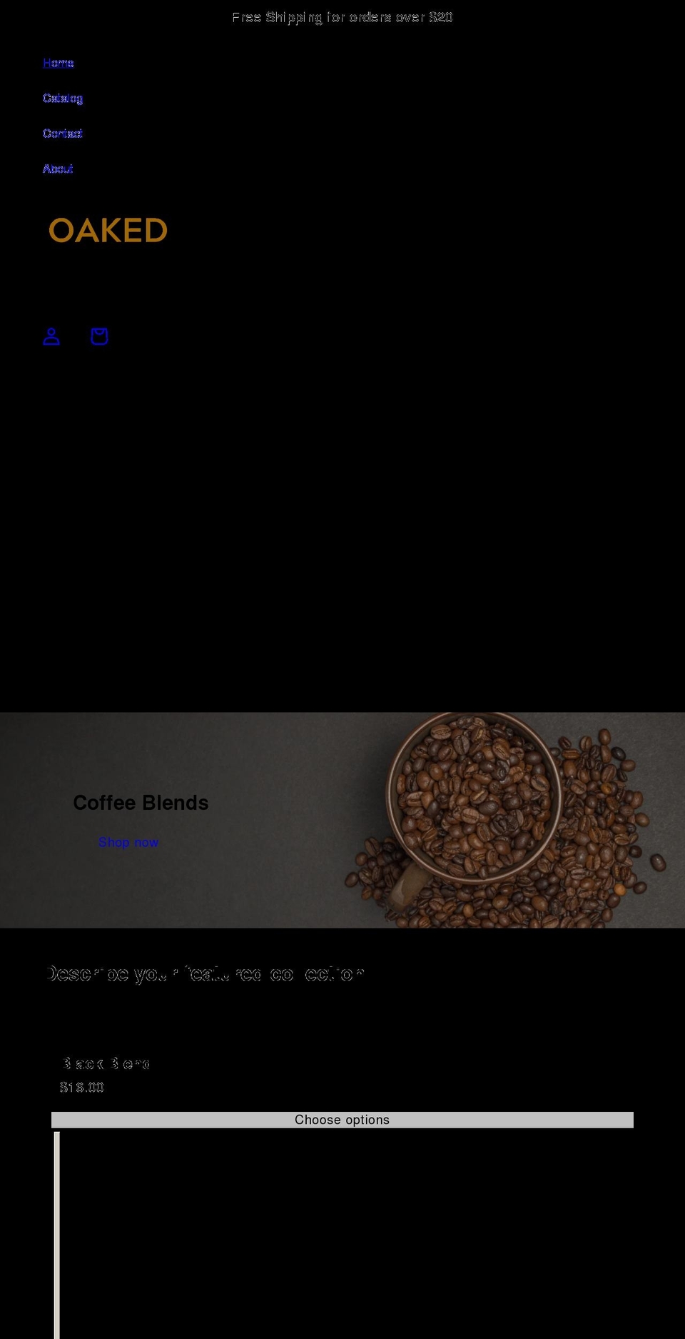 barrelagedcoffeecompany.com shopify website screenshot