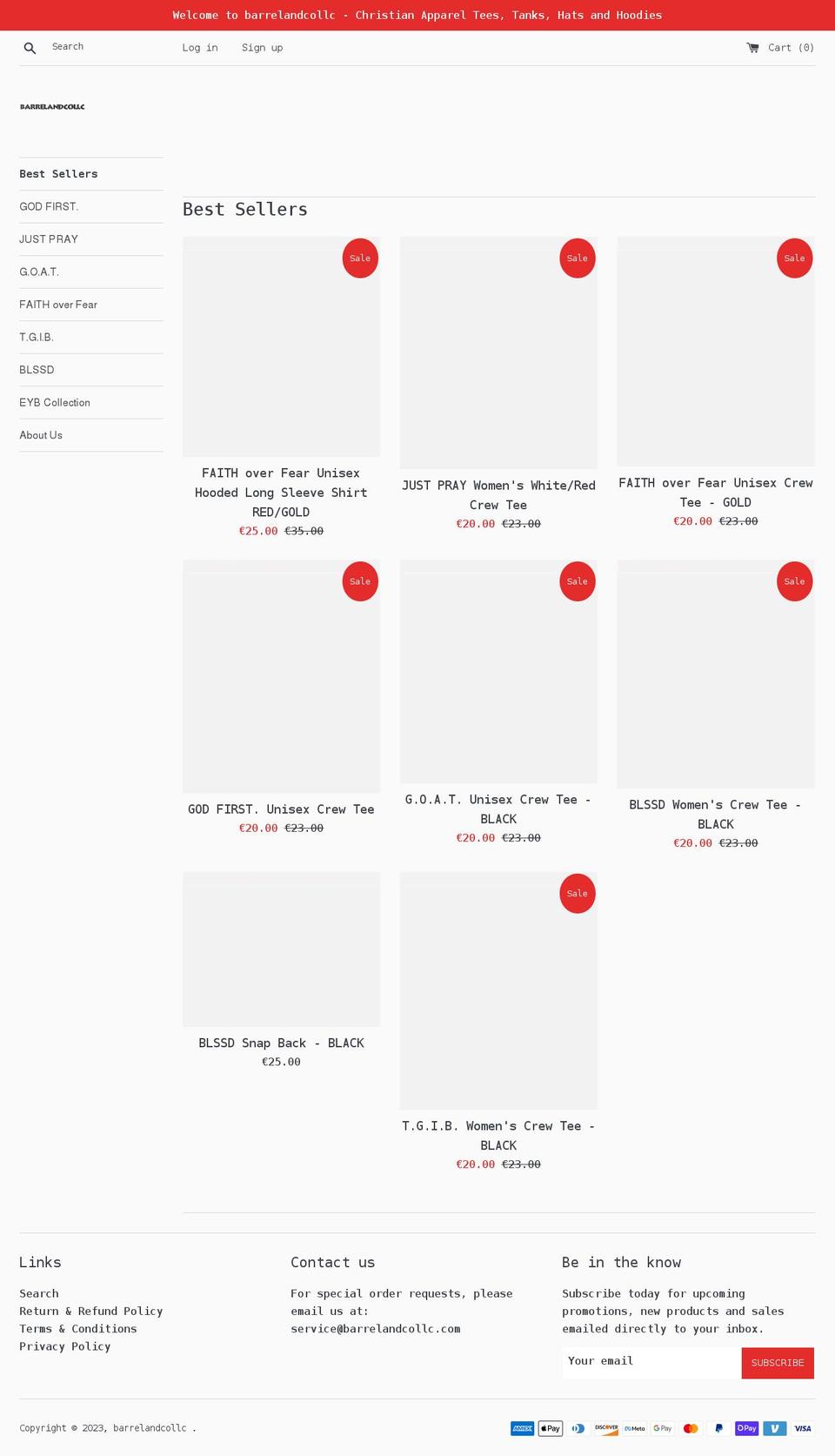 barrelandcollc.com shopify website screenshot
