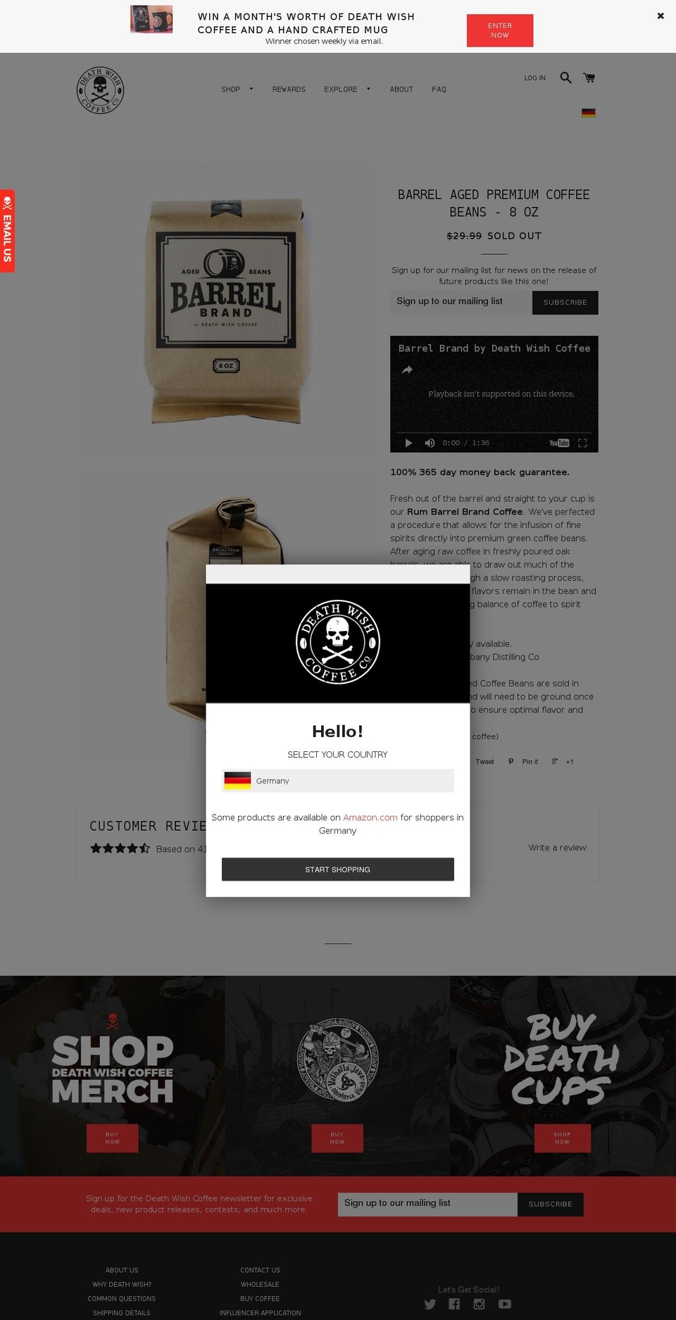 barrelcoffee.org shopify website screenshot