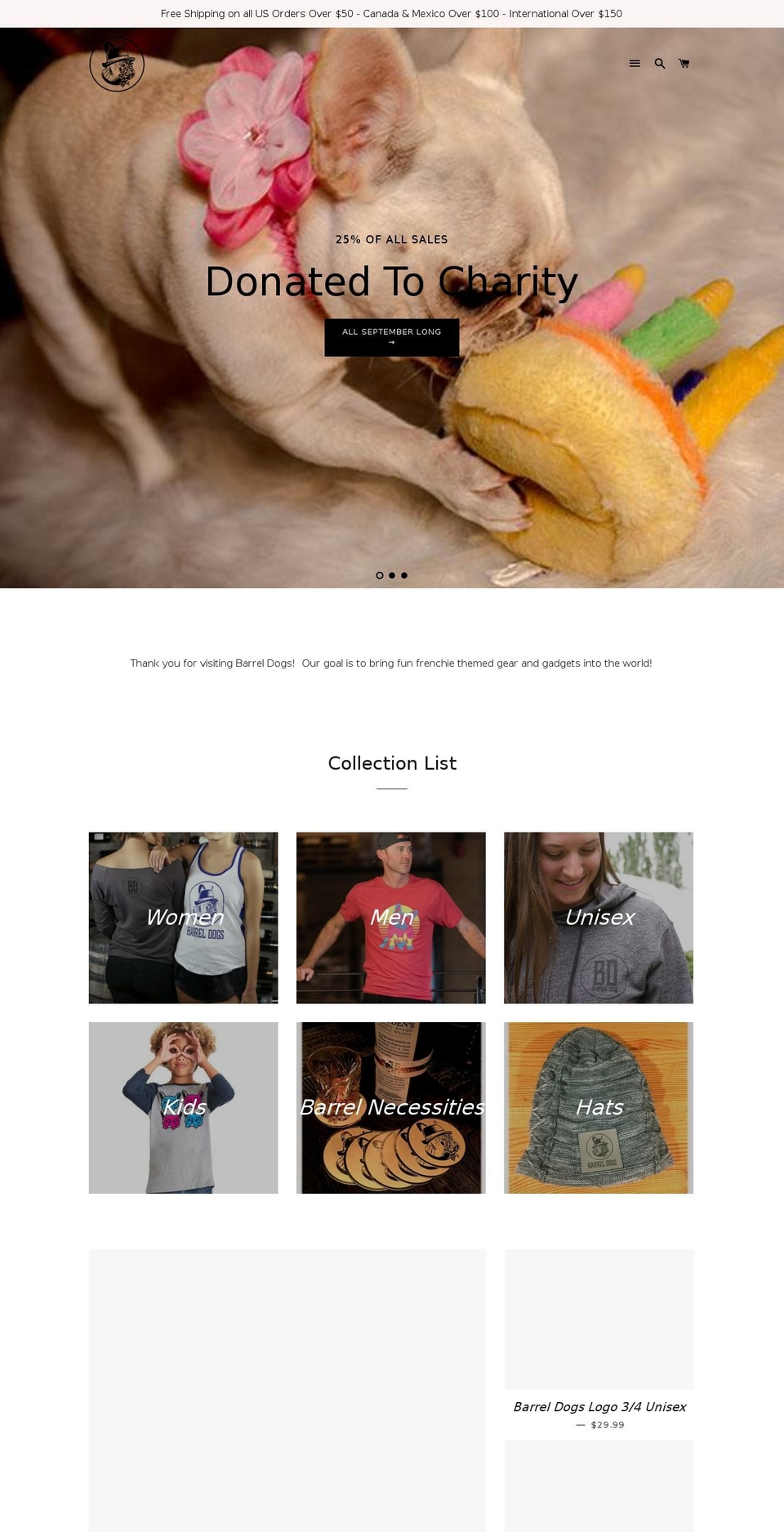 barreldogsllc.com — Shopify storefront screenshot