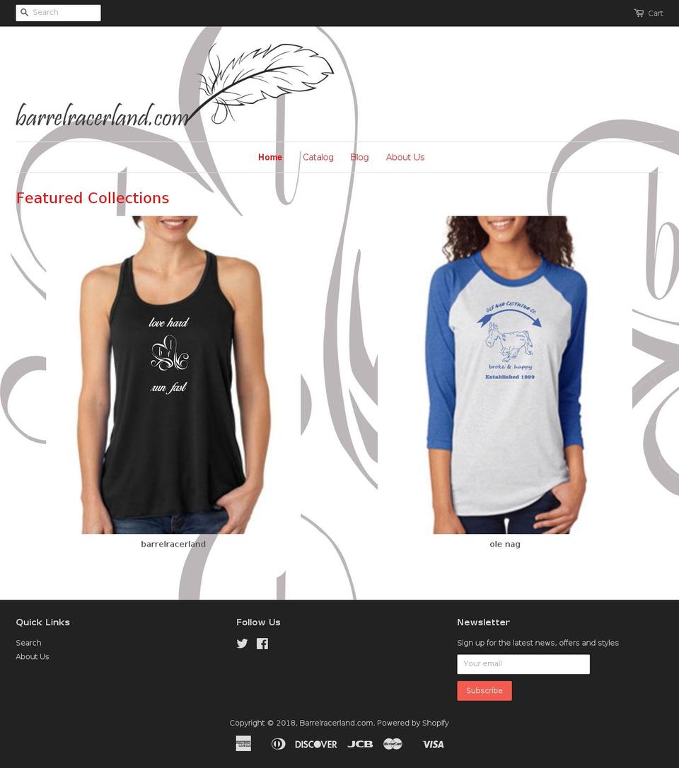 barrelracerland.com — Shopify storefront screenshot