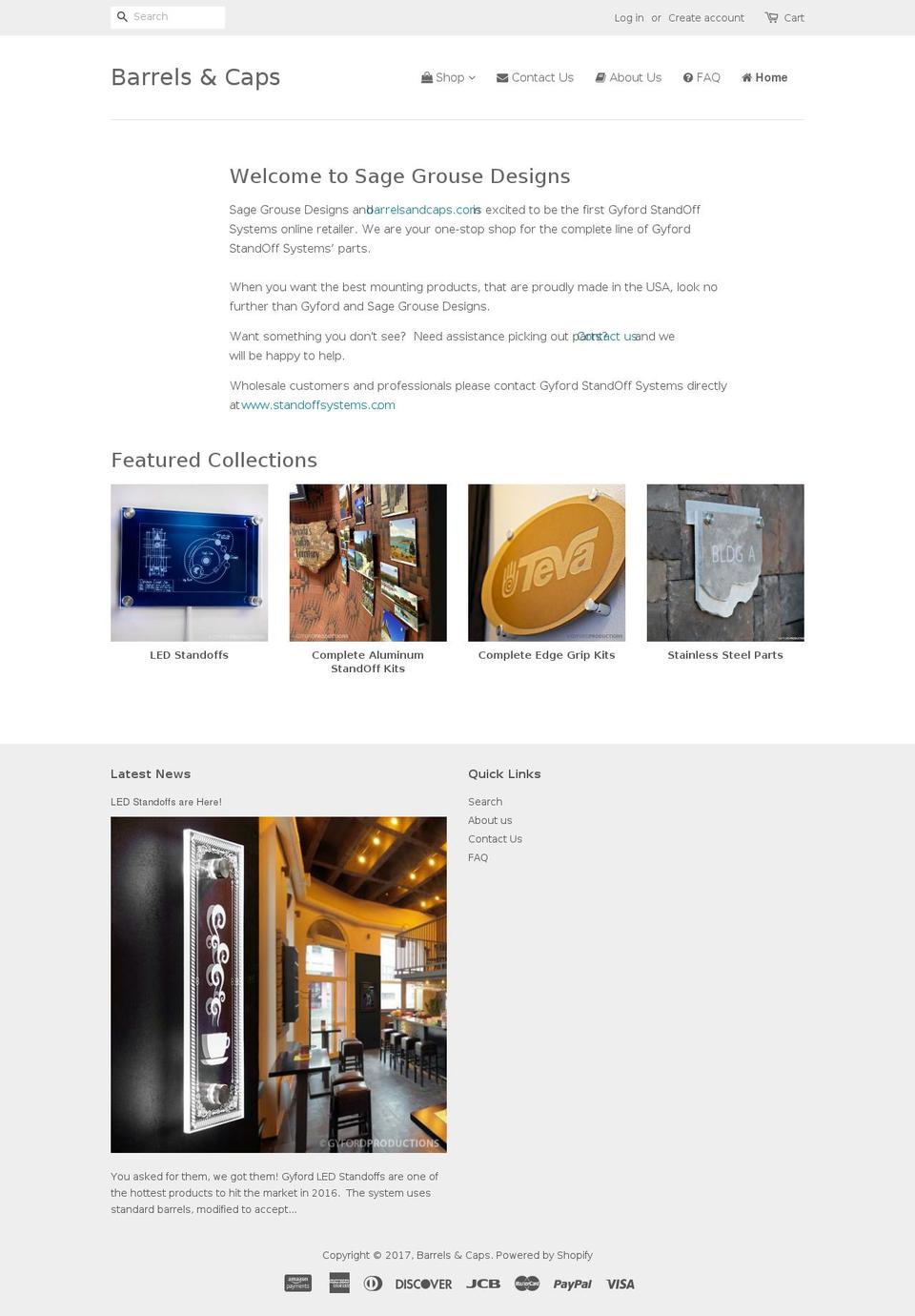 barrelsandcaps.com shopify website screenshot