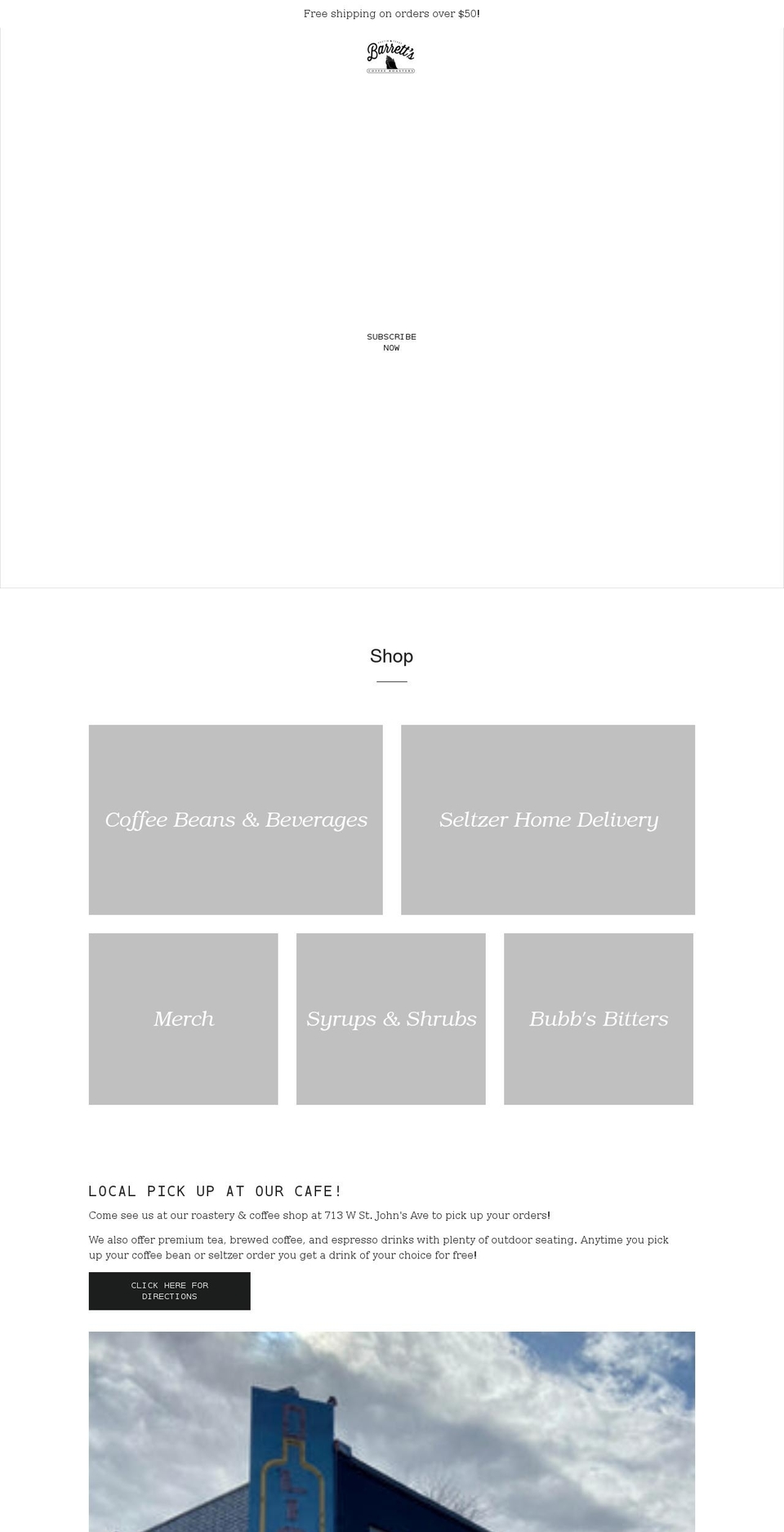 barrettscoffee.com shopify website screenshot