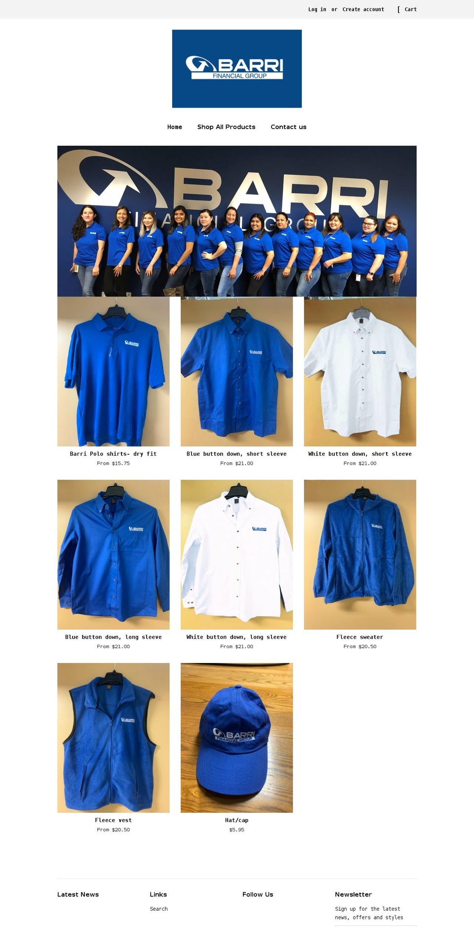 barriapparel.com shopify website screenshot