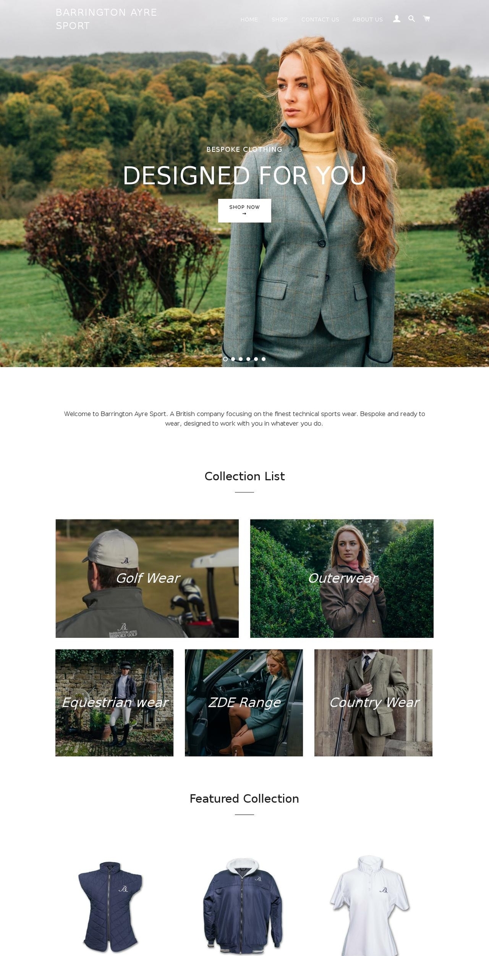 barringtonayregolf.com — Shopify storefront screenshot