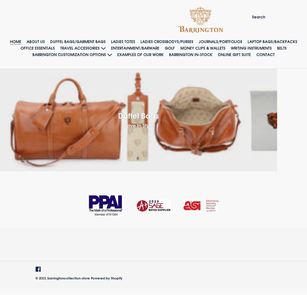 barringtoncollection-store.com shopify website screenshot