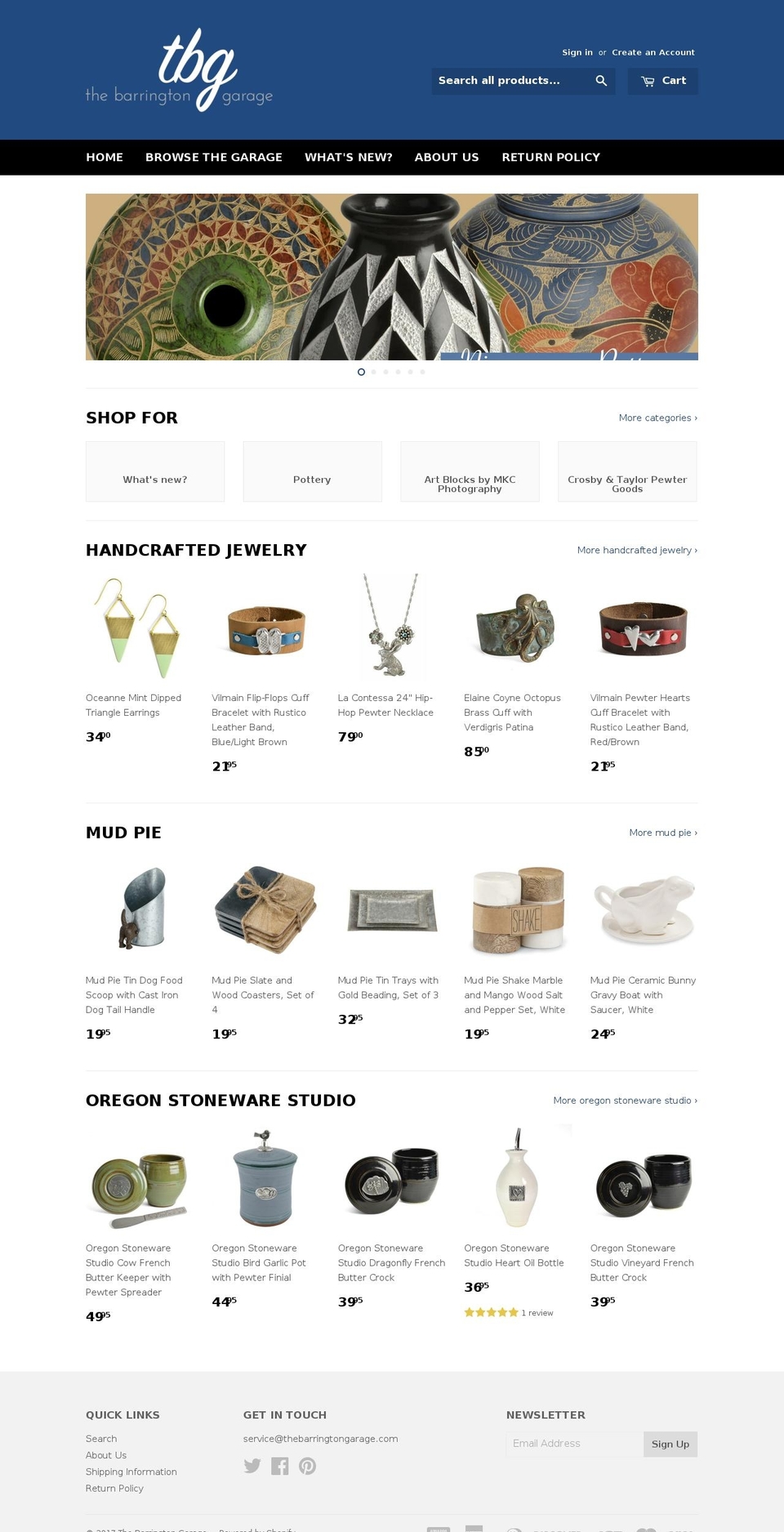 barringtongarage.com shopify website screenshot