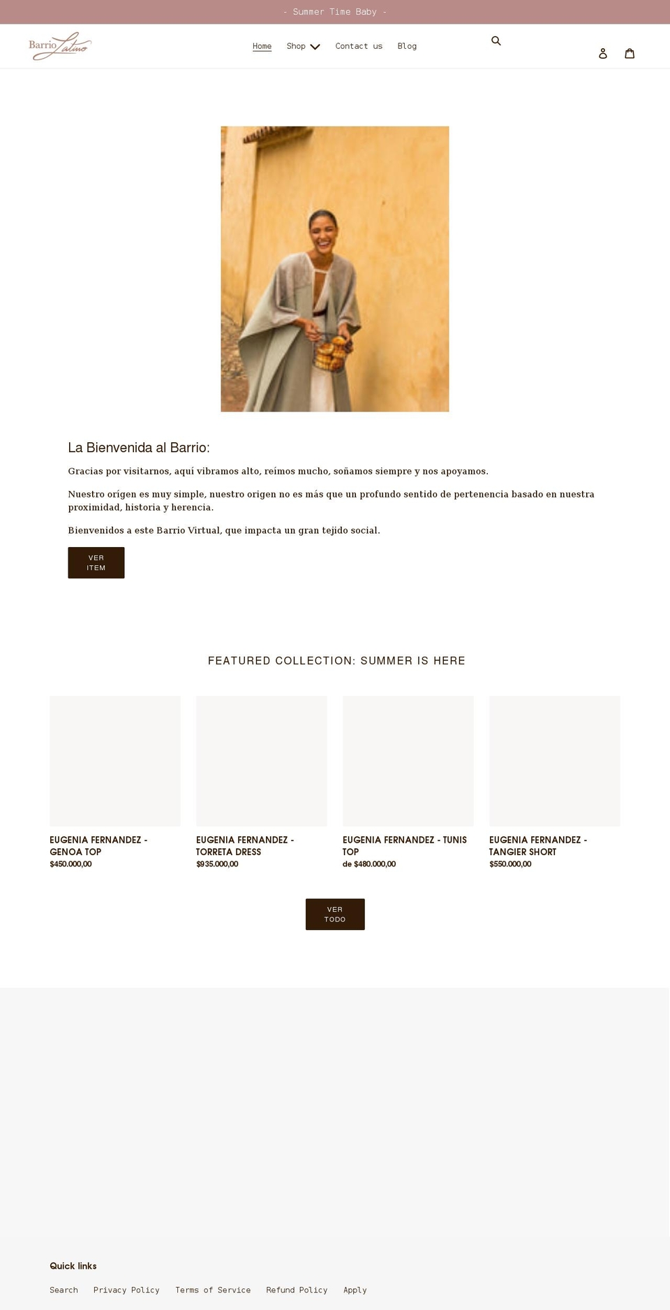 barriolatino.co shopify website screenshot