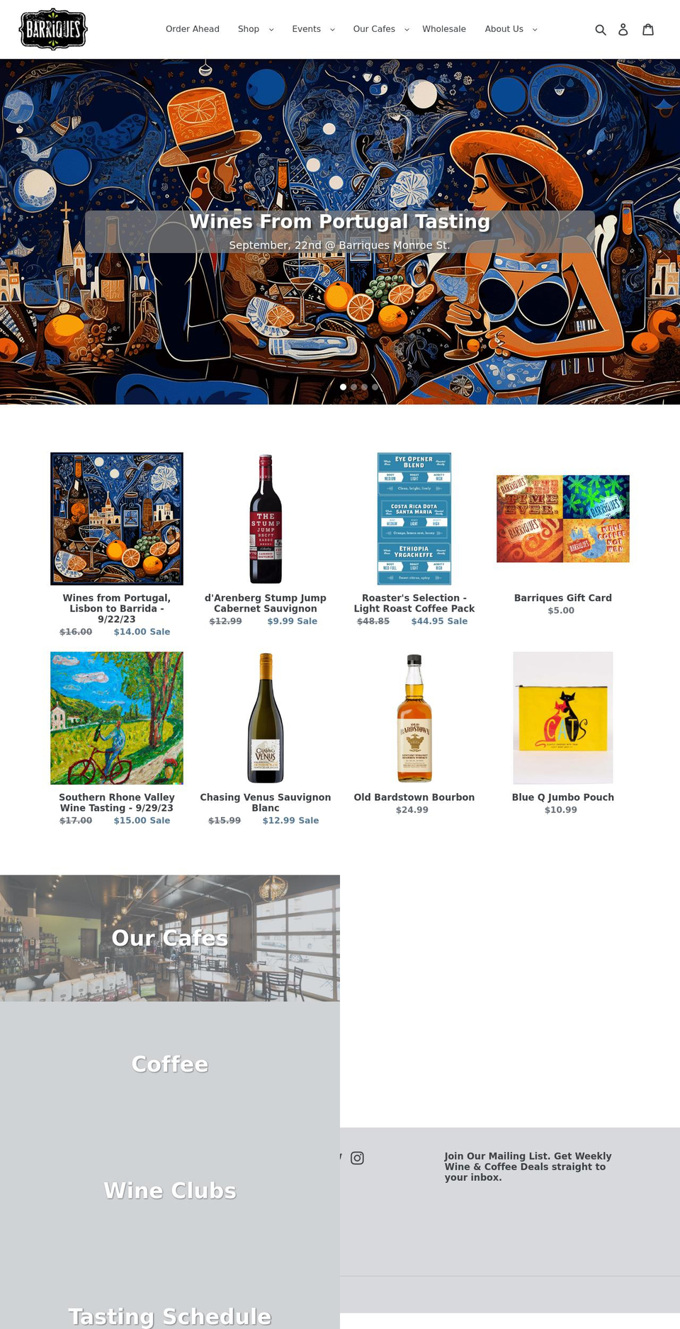 barriquesmarket.com shopify website screenshot