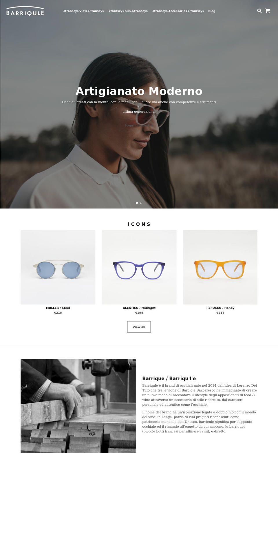 Debutify .. Shopify theme site example barriqule.com