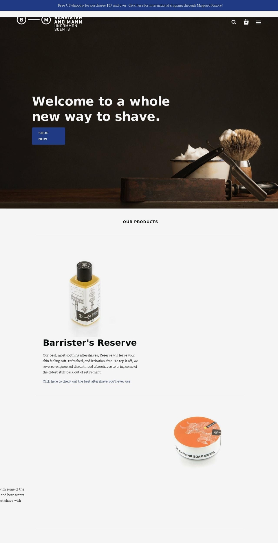 barristerandmann.com shopify website screenshot