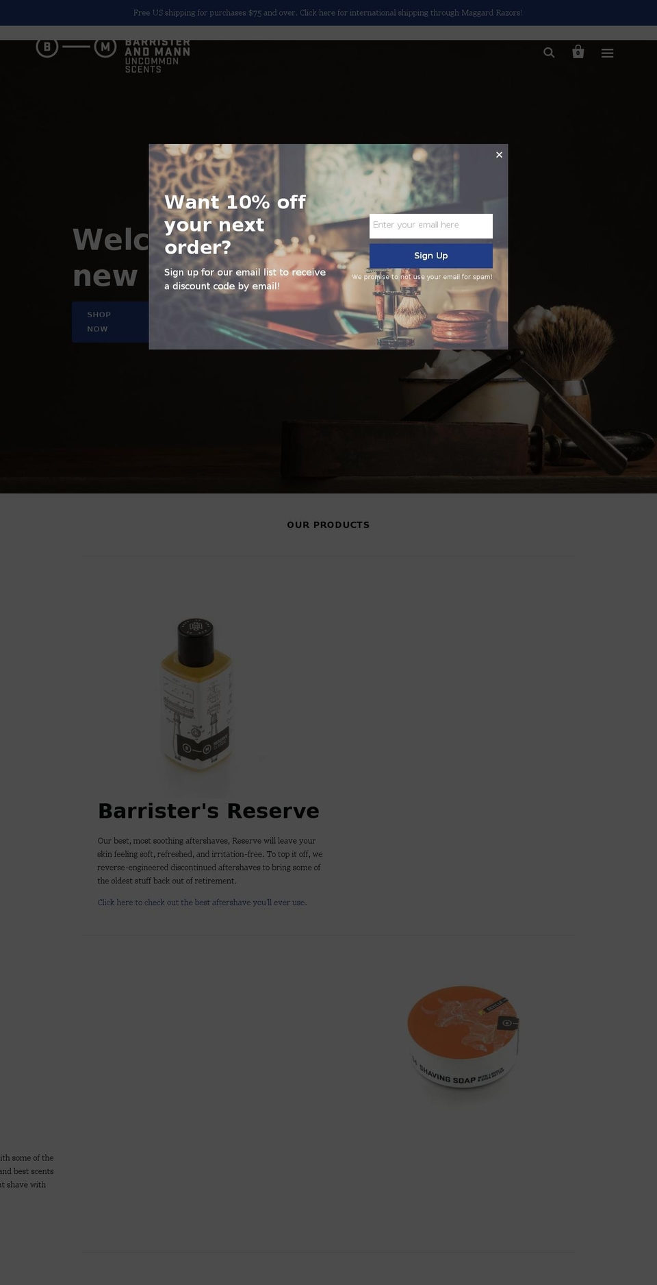 barristersreserve.com shopify website screenshot