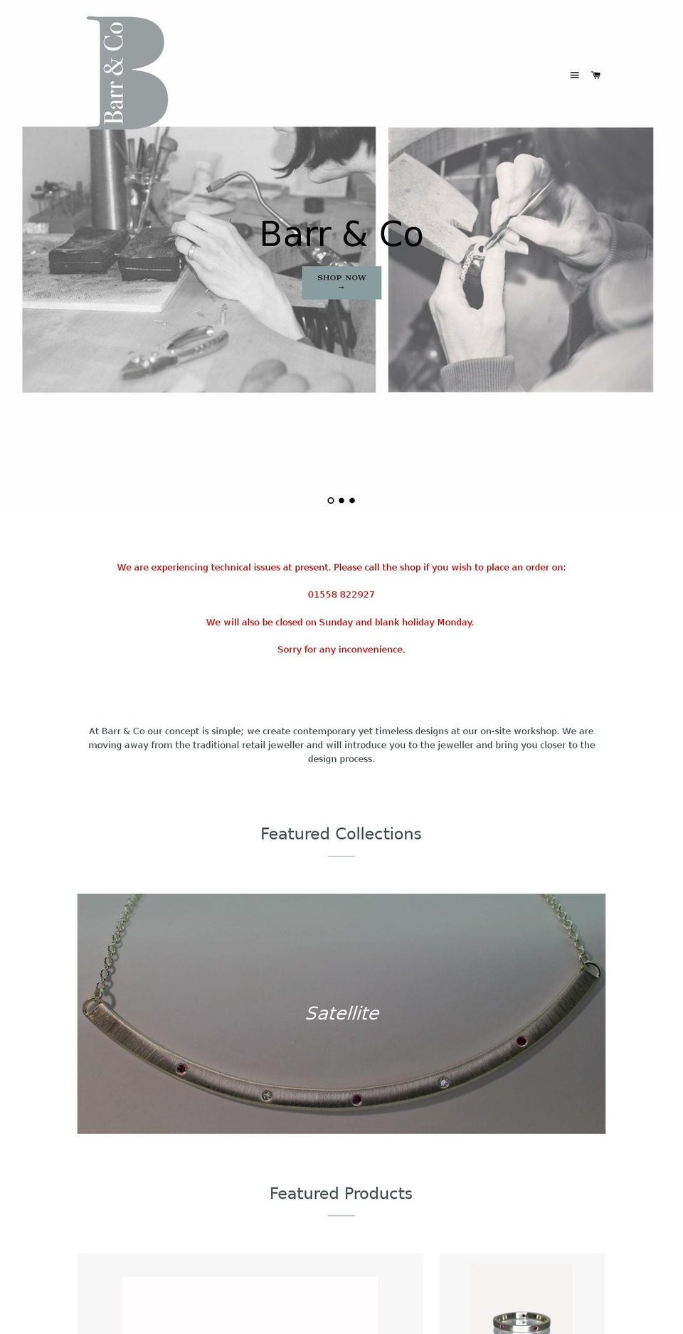 barrjewellery.com shopify website screenshot